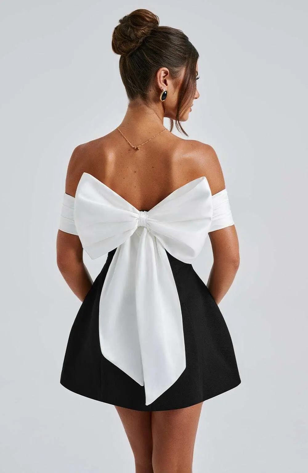 Delta Mini Dress - Black/White - Image 6