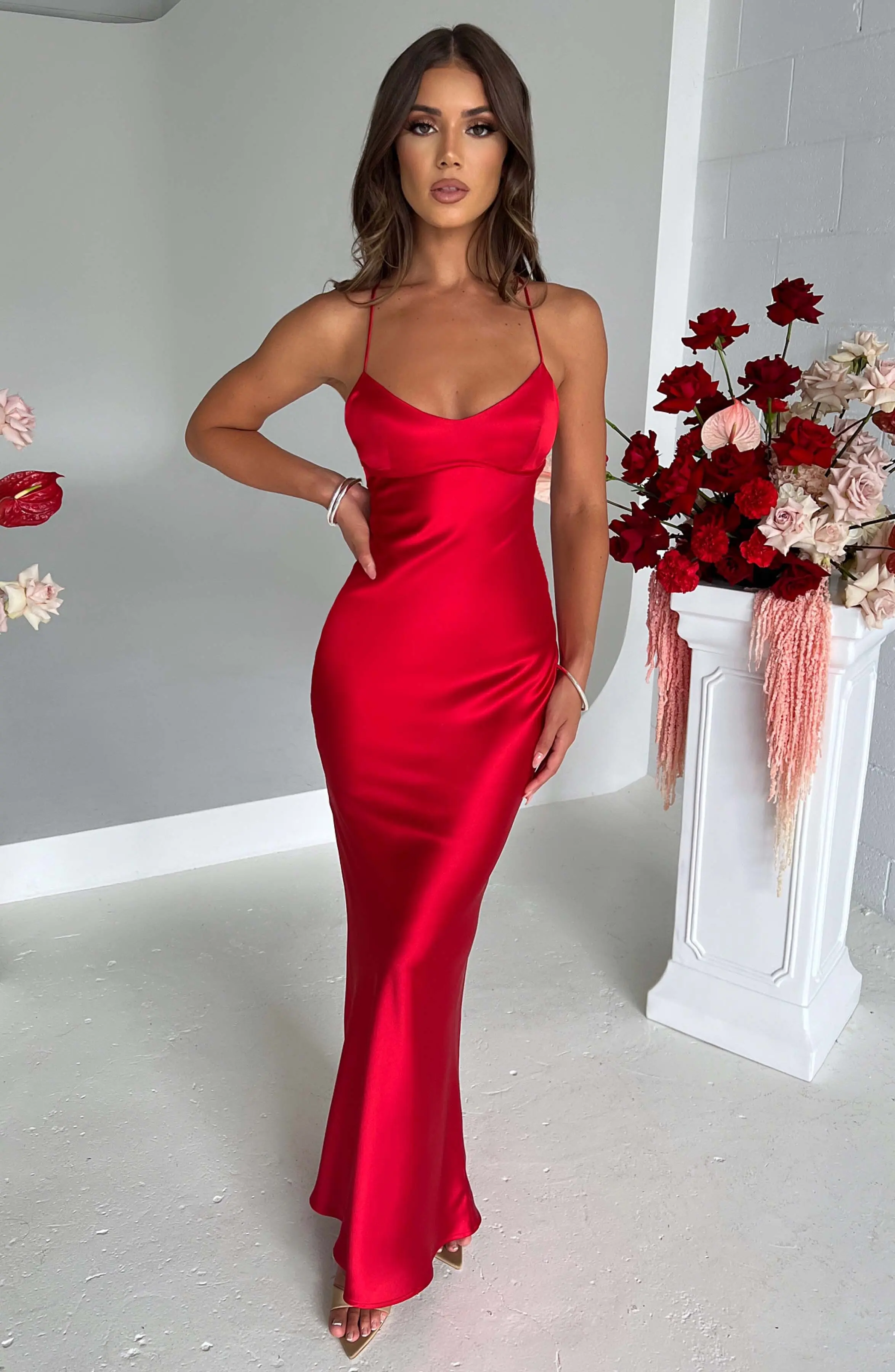 Malika Maxi Dress - Red - Image 3