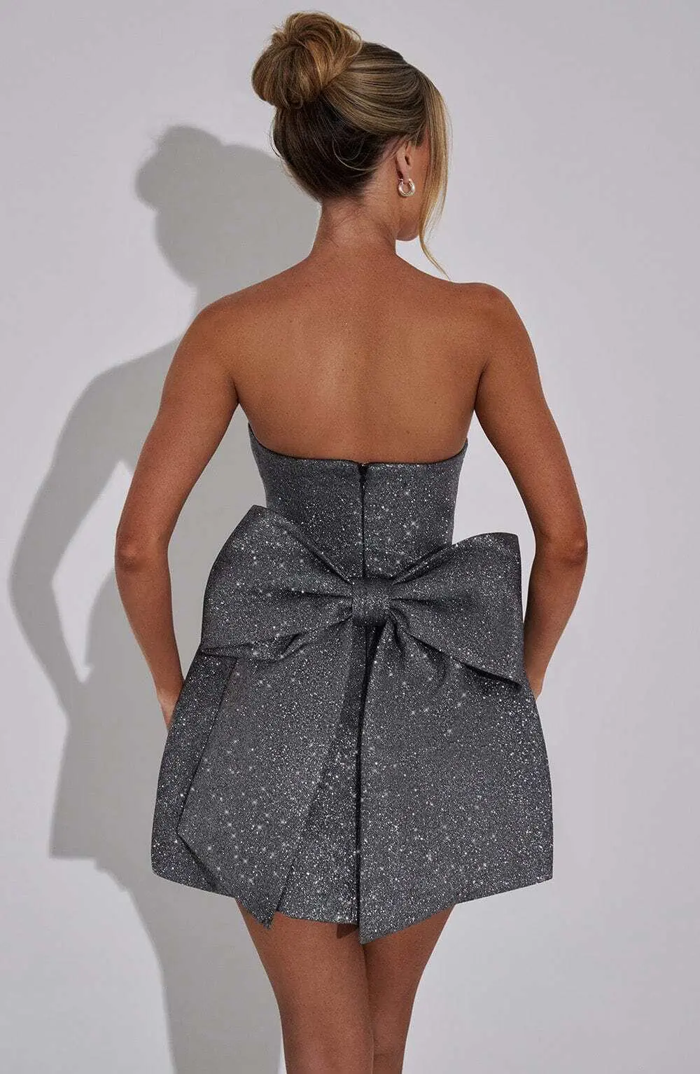Alice Mini Dress - Grey Sparkle - Image 13
