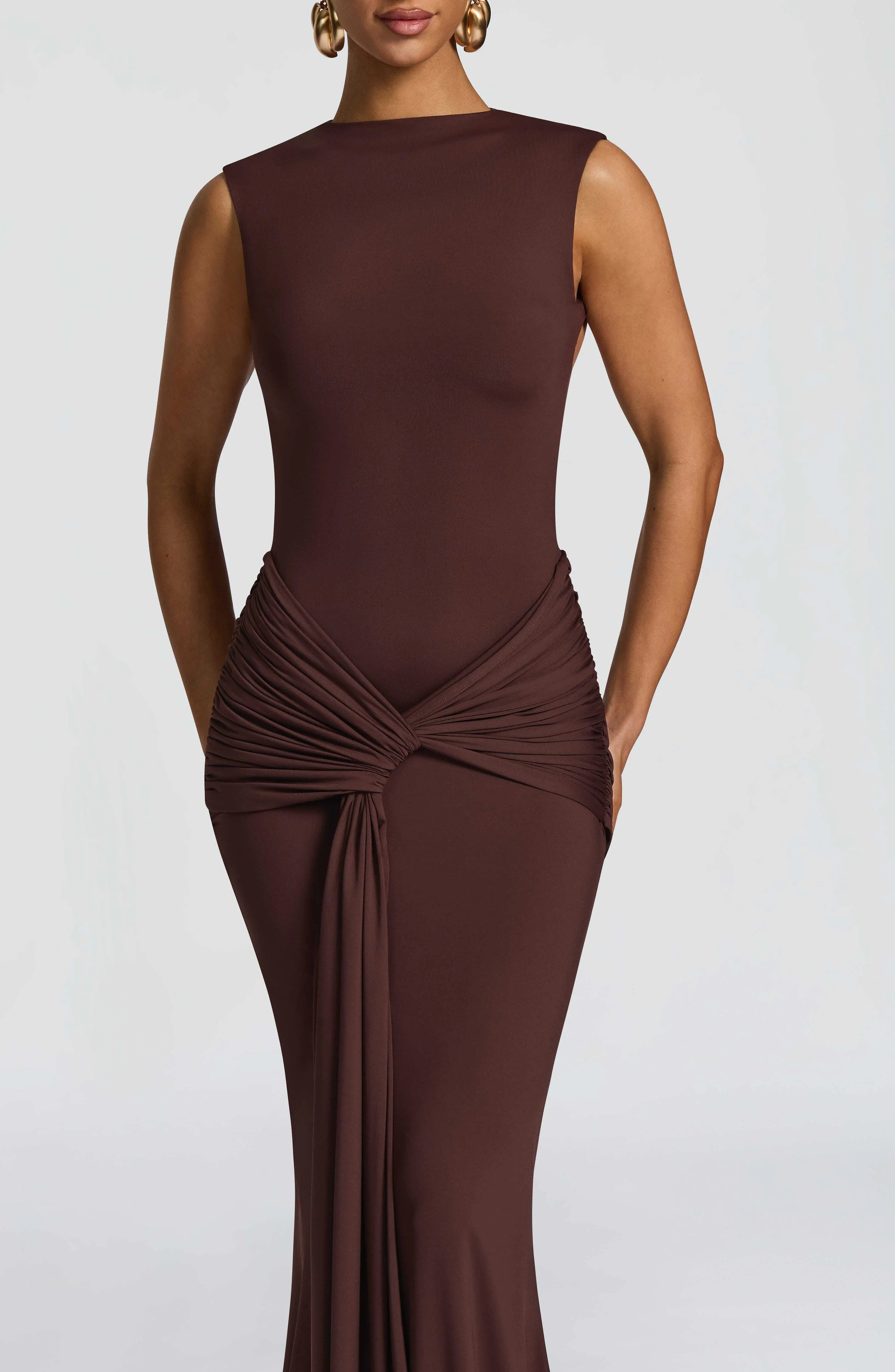 Lorenza Maxi Dress - Plum Brown - Image 7