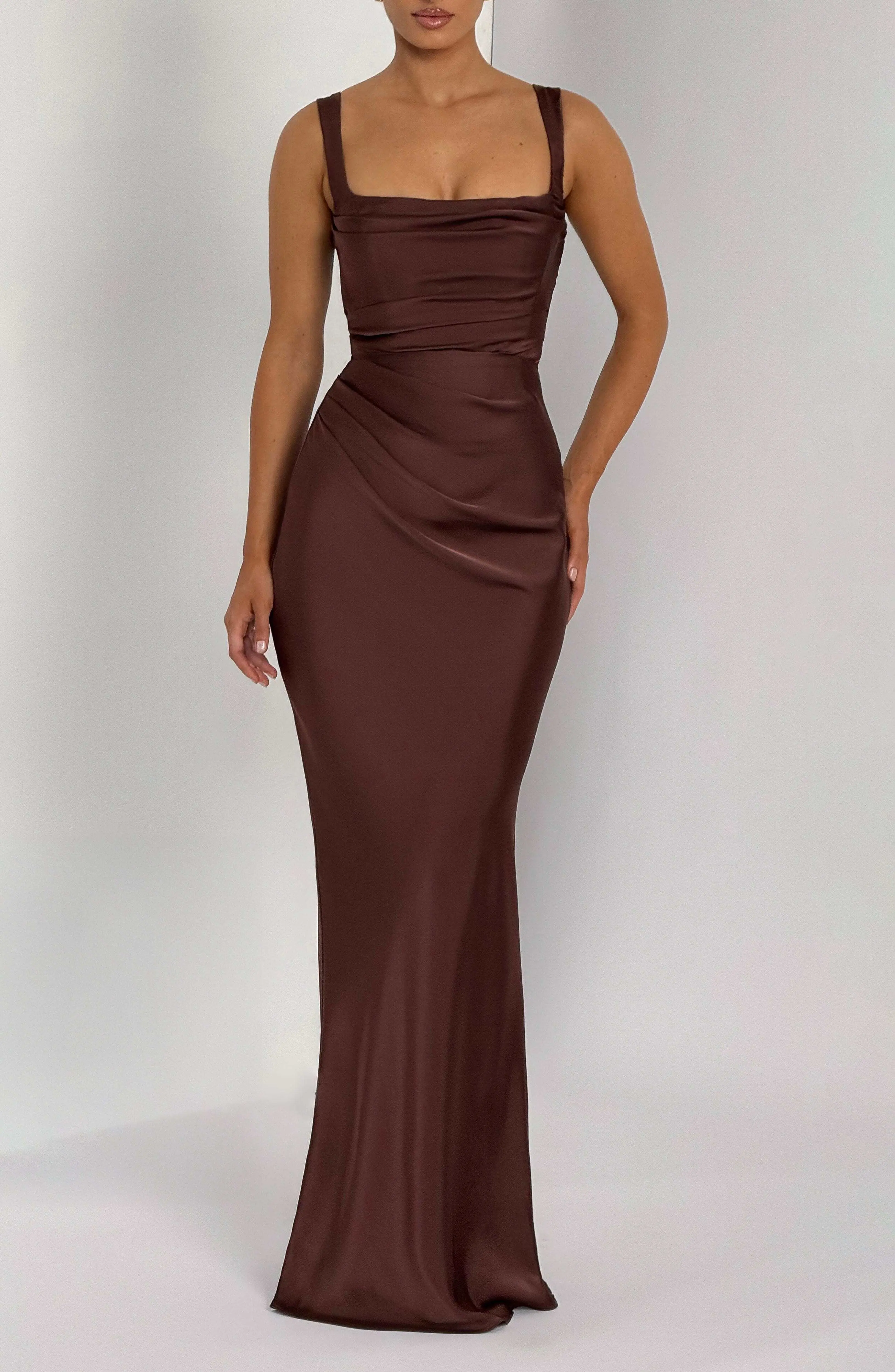 Calanthe Maxi Dress - Plum Brown - Image 2