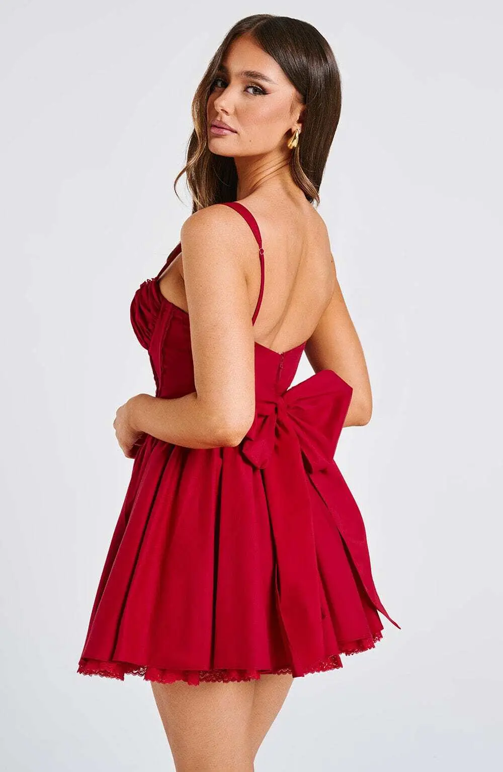 Josie Mini Dress - Red - Image 7