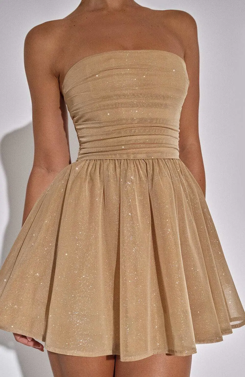 Katrina Mini Dress - Gold Sparkle - Image 7