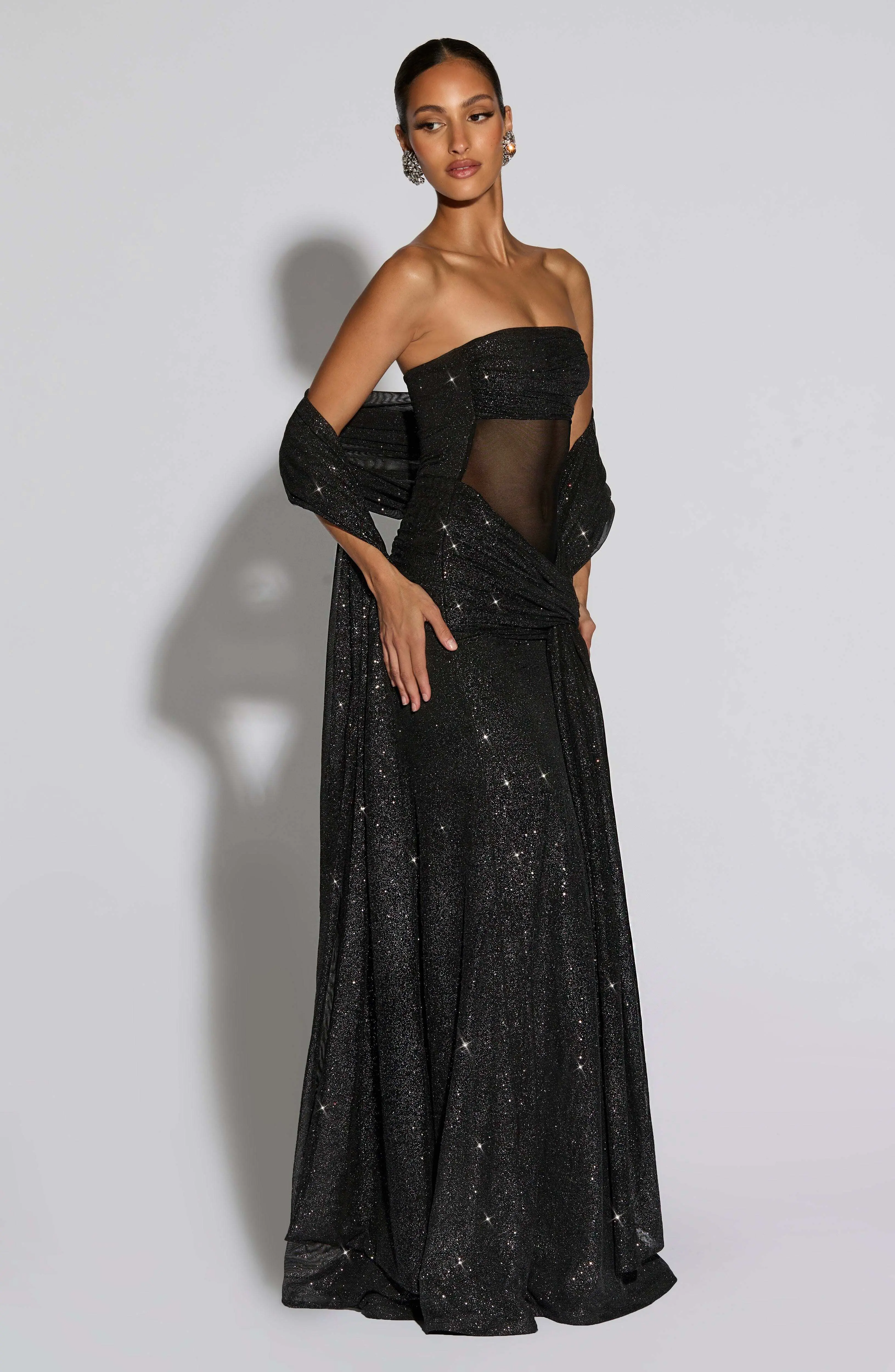 Paula Maxi Dress - Black Sparkle - Image 10