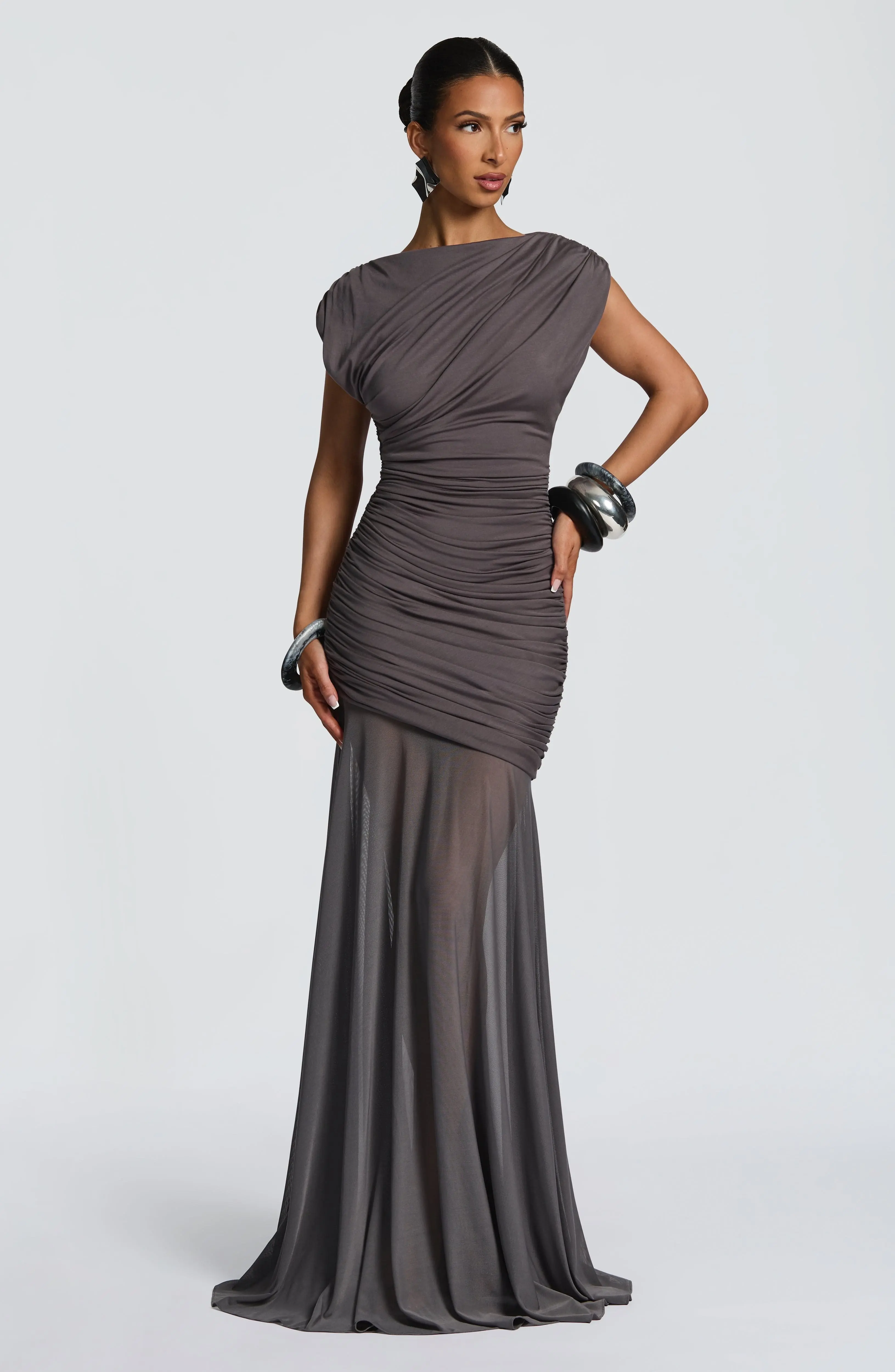 Demelza Maxi Dress - Charcoal - Image 10