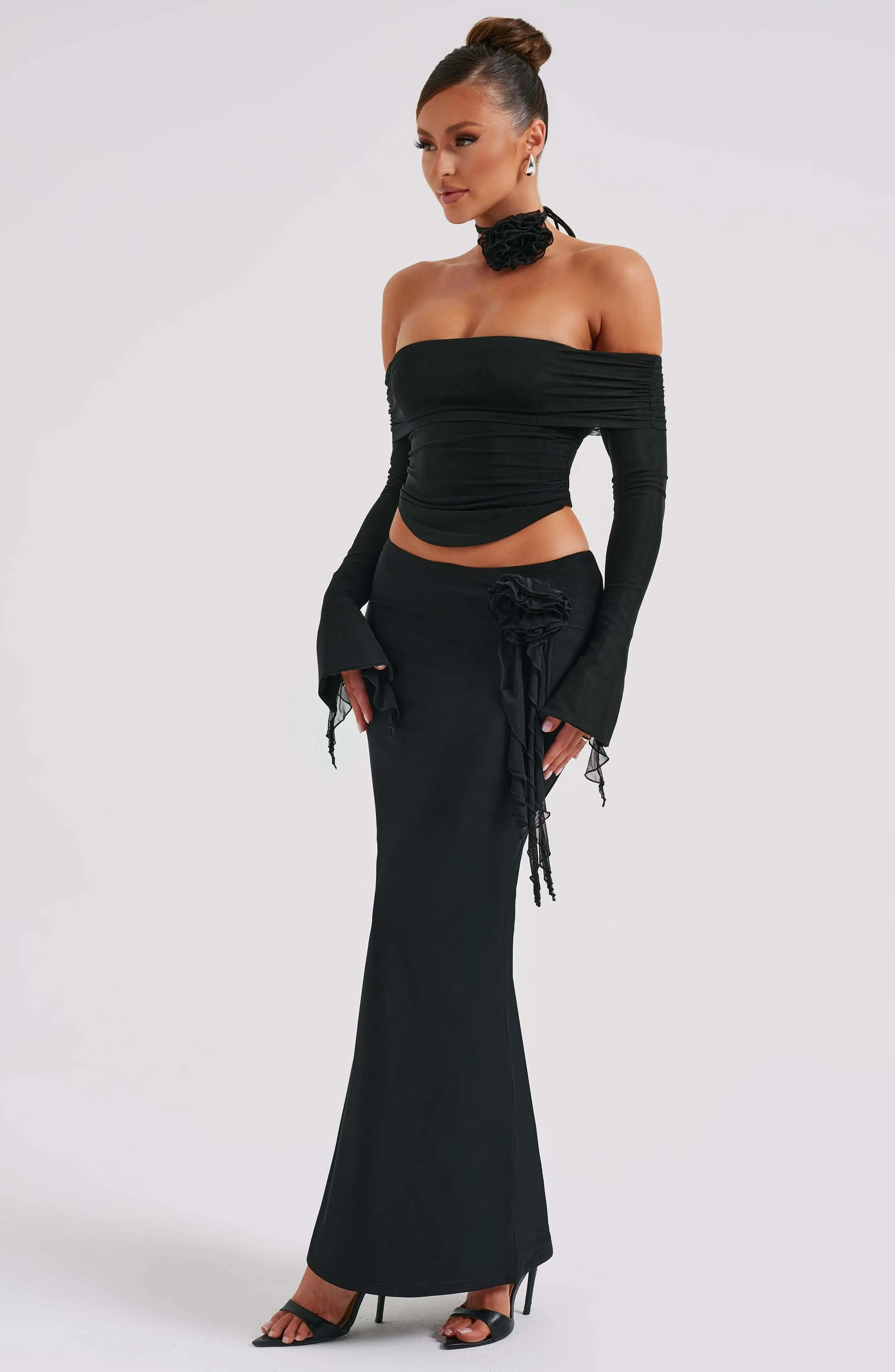 Deema Maxi Skirt - Black - Image 3