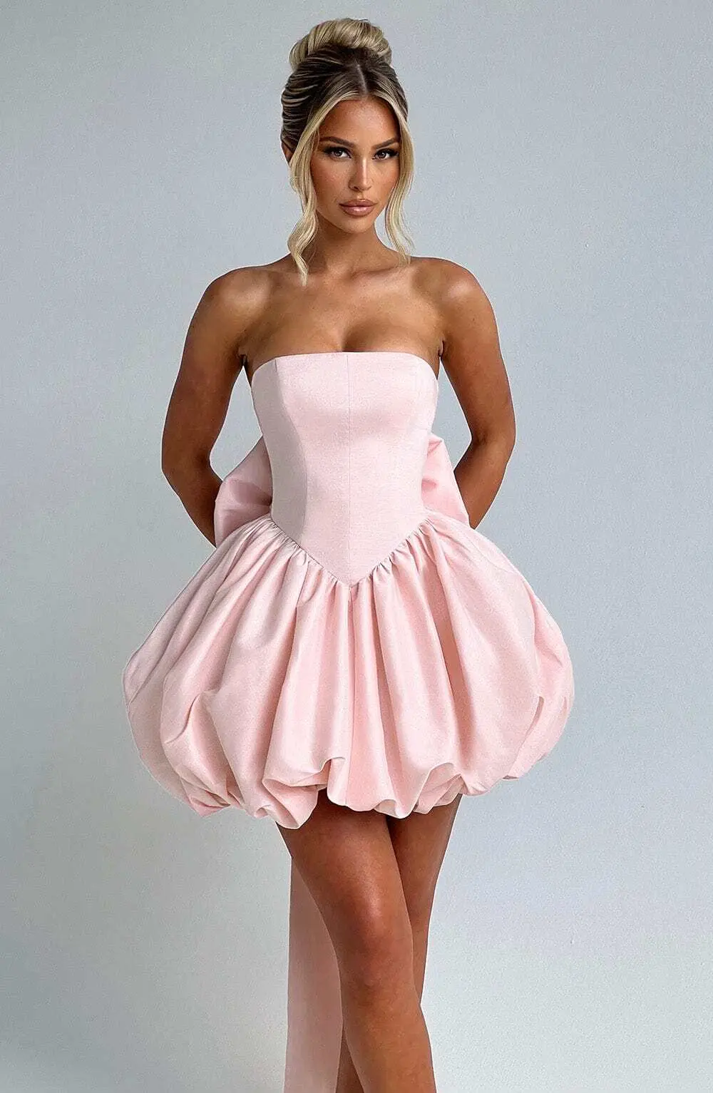 Lotus Mini Dress - Blush - Image 4