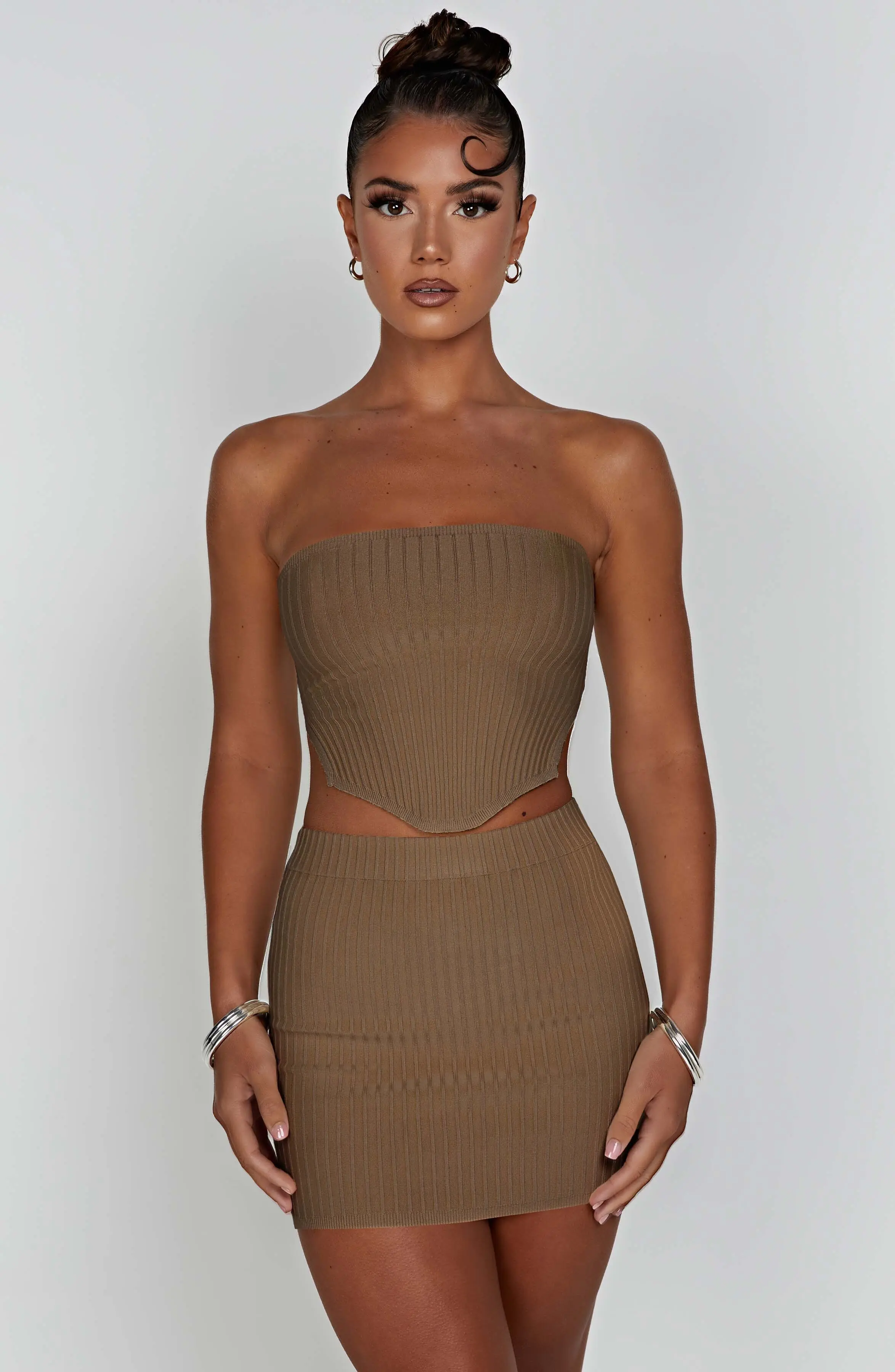Jaz Mini Skirt - Mocha - Image 12