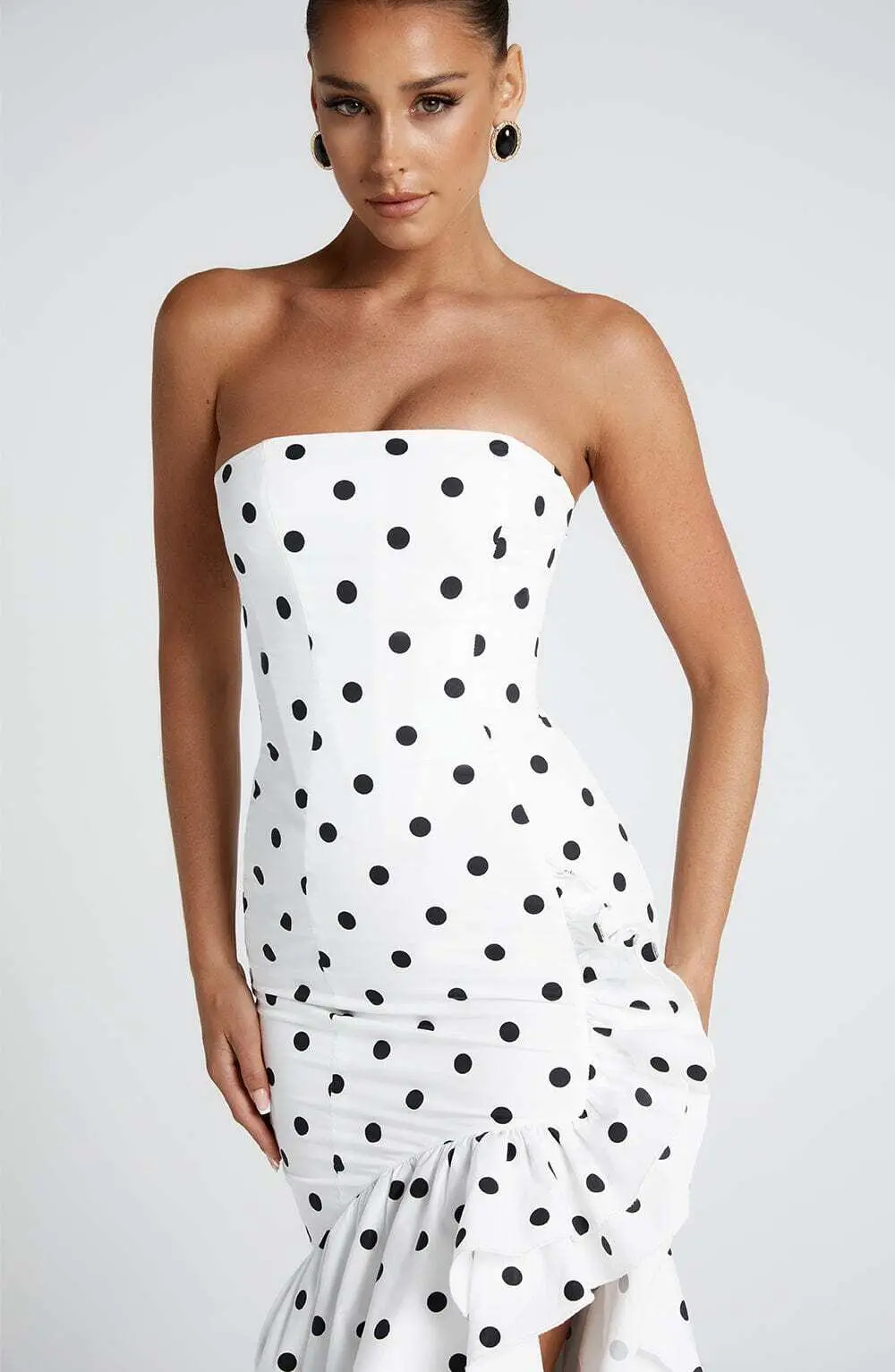 Angelina Maxi Dress - Black Polka Dot Print - Image 4