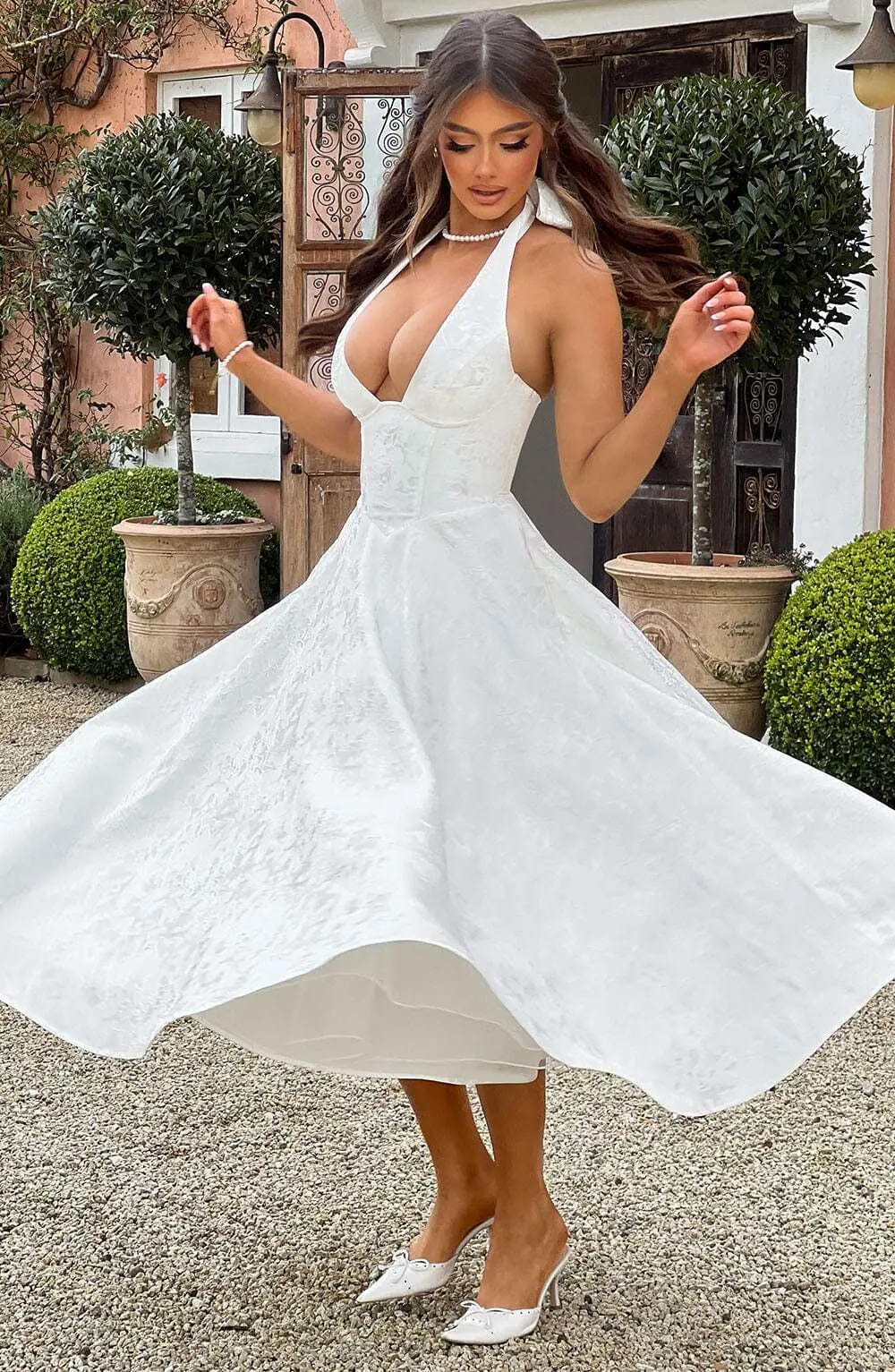 Effie Midi Dress - Ivory - Image 6
