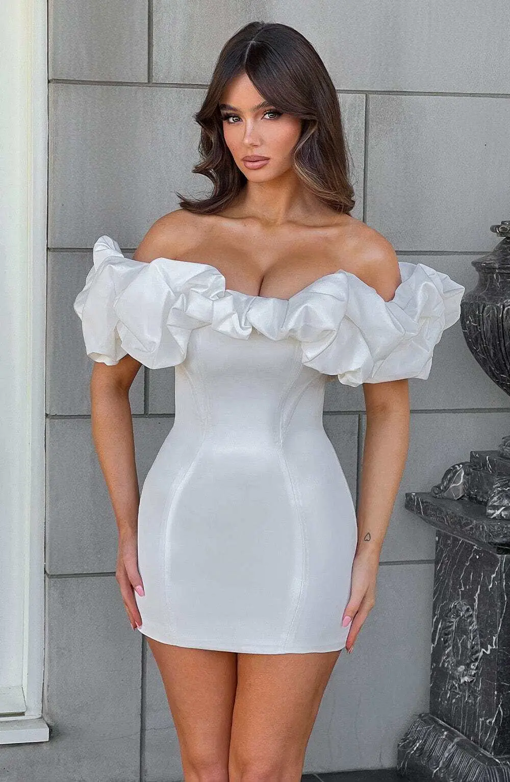 Allie Mini Dress - White - Image 8