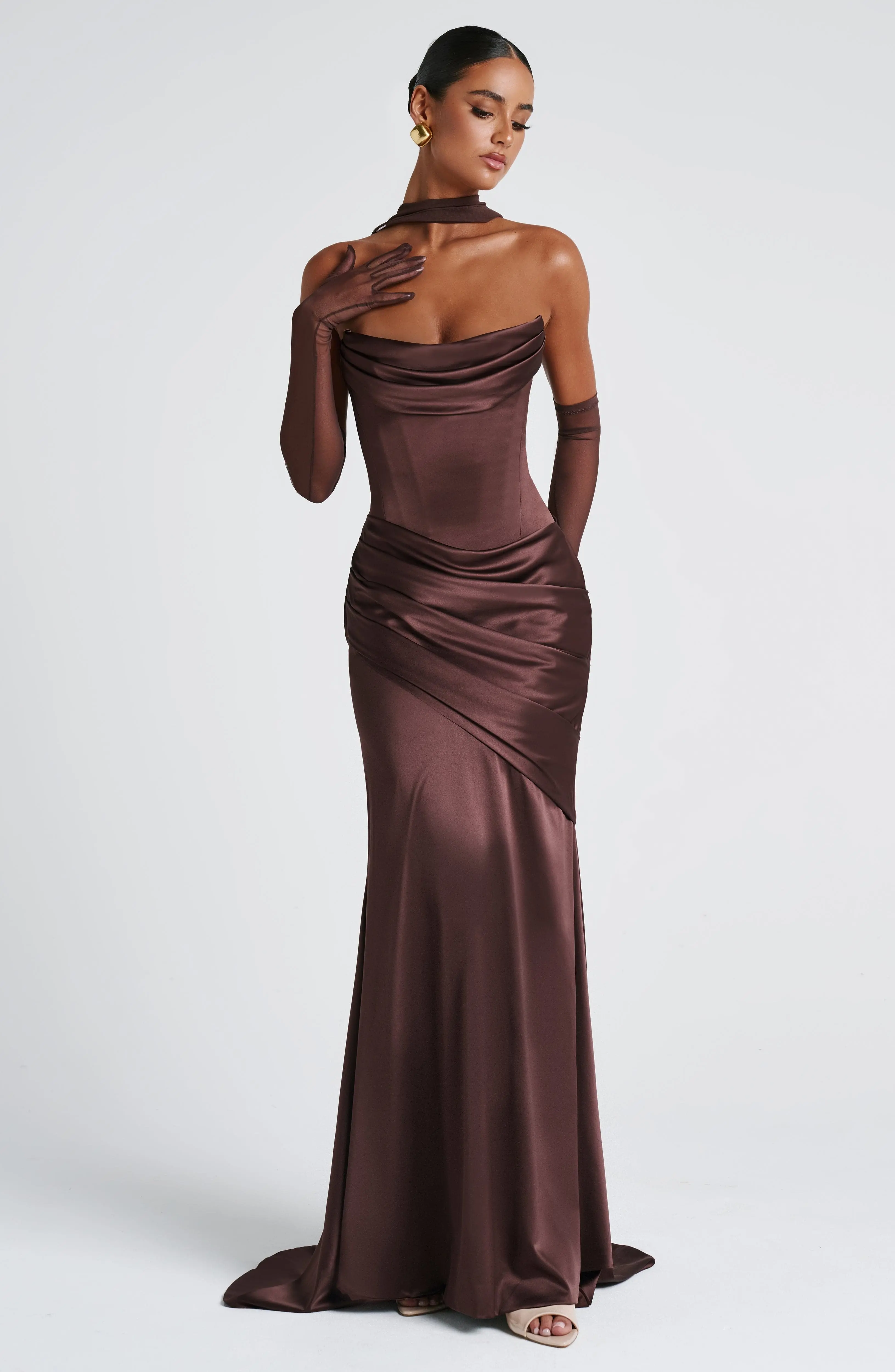 Kensington Maxi Dress - Plum Brown - Image 3