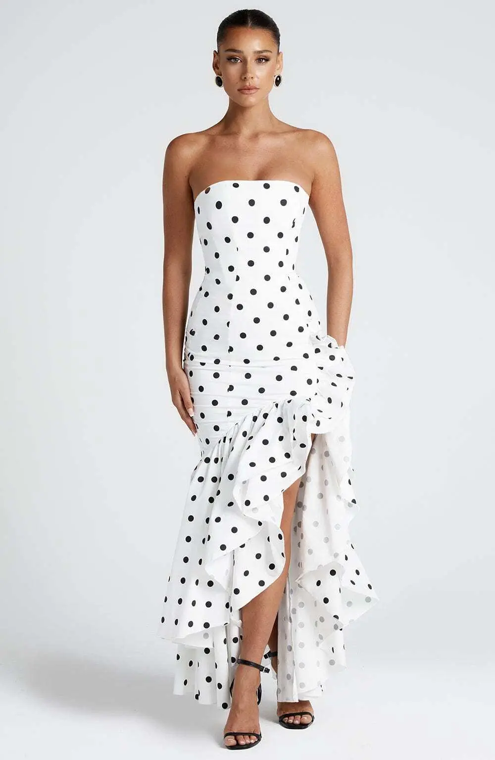 Angelina Maxi Dress - Black Polka Dot Print - Image 5