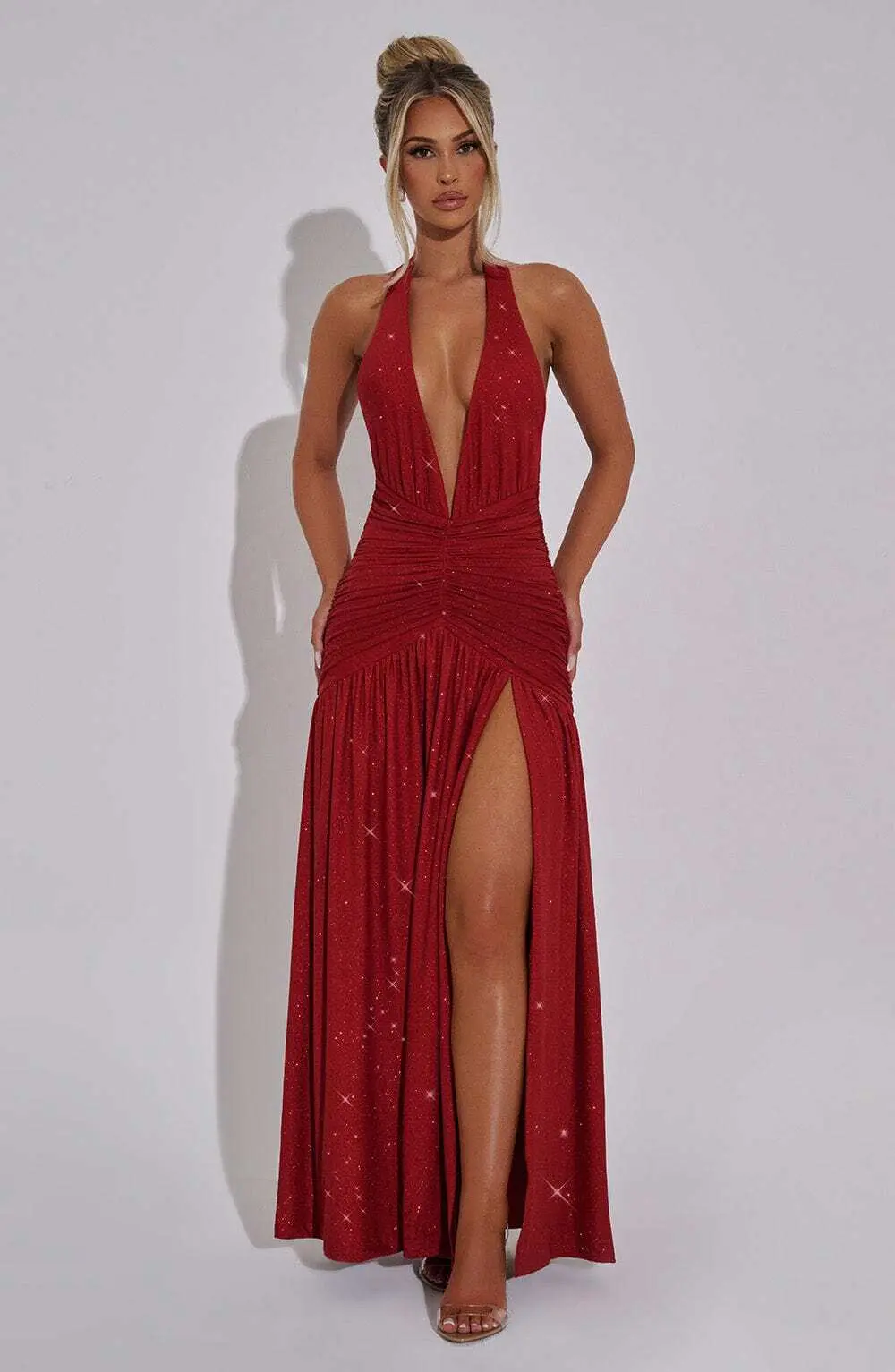 Melania Maxi Dress - Red Sparkle - Image 9