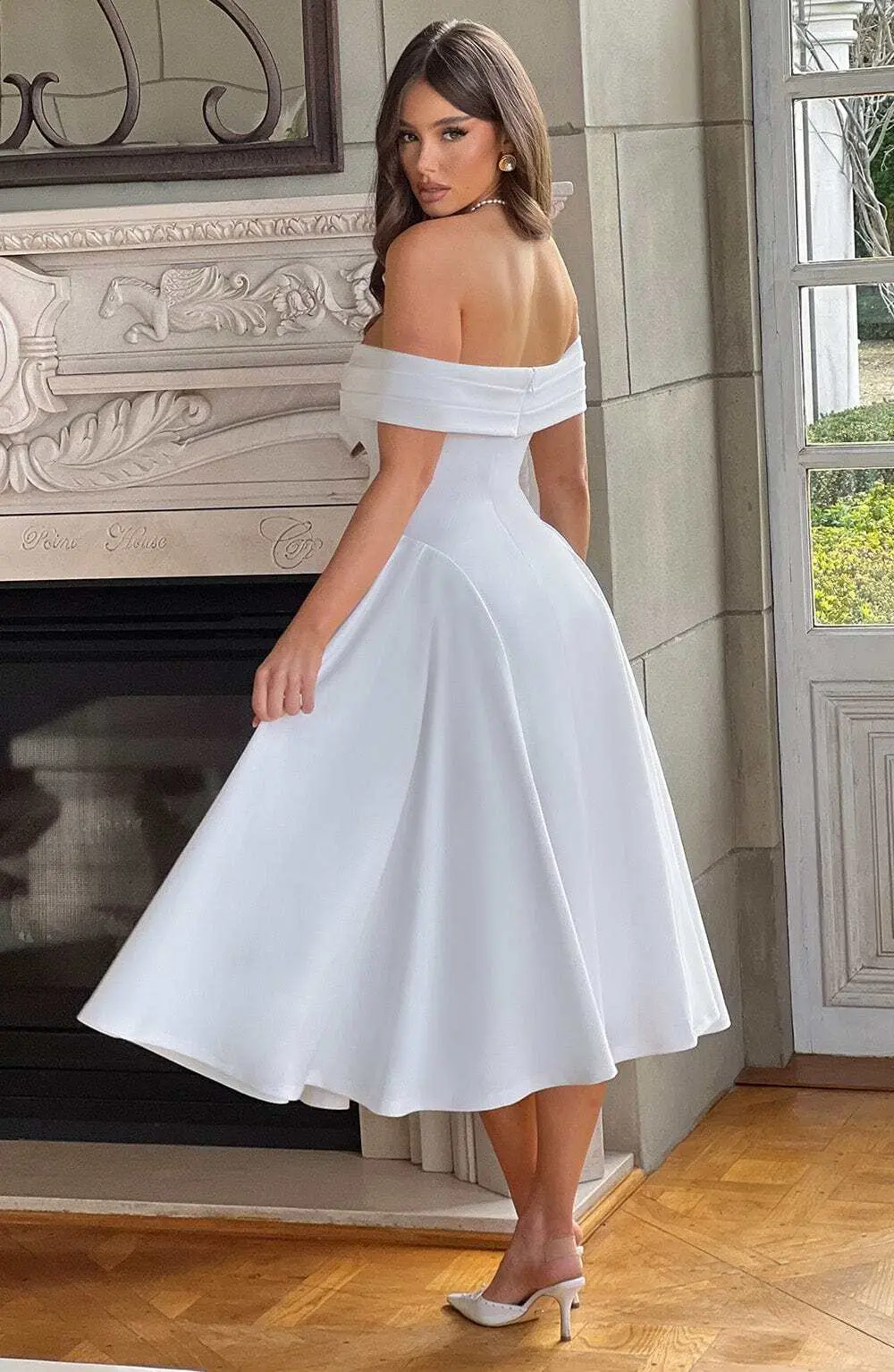 Miranda Midi Dress - Ivory - Image 12