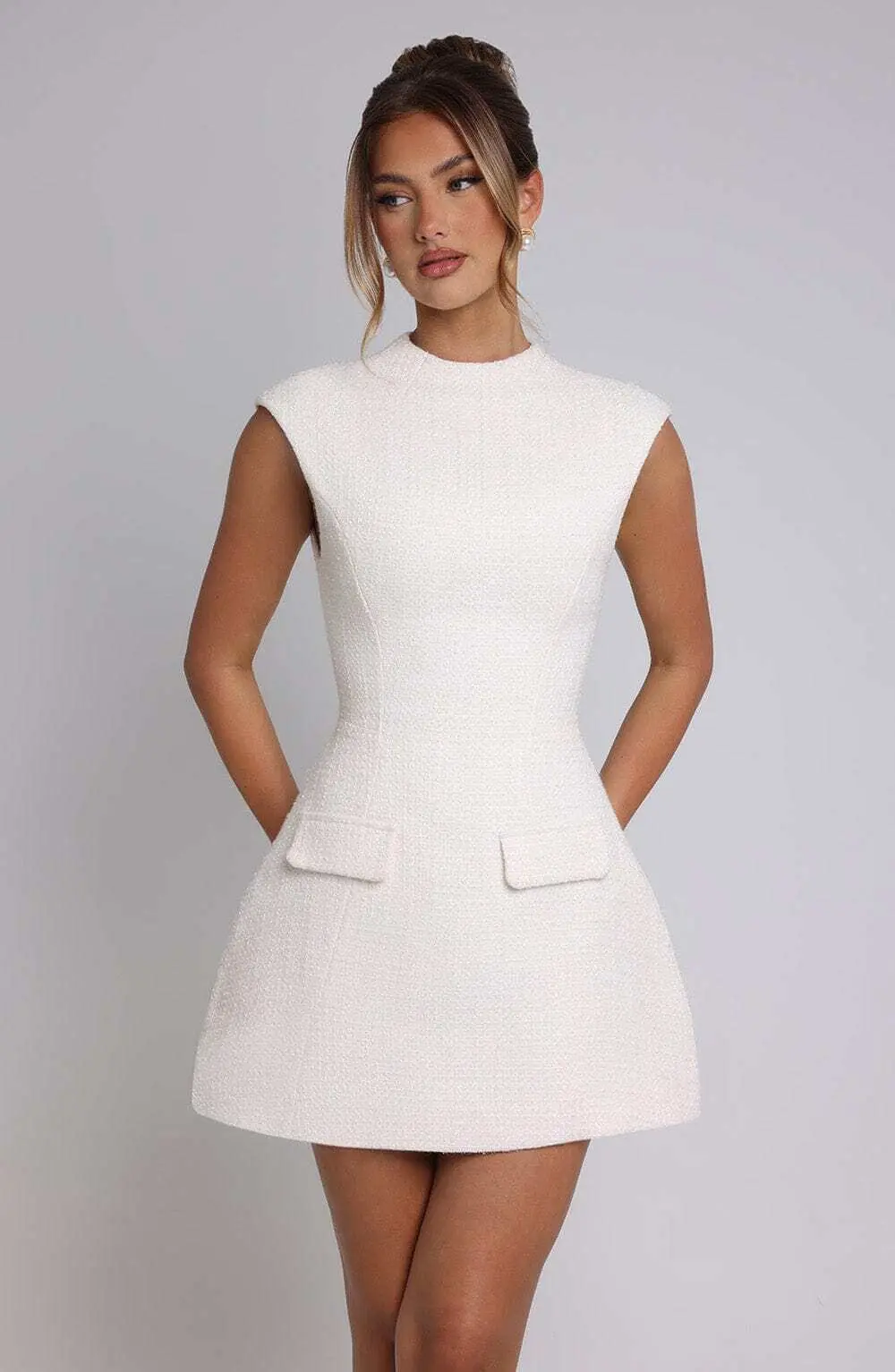 Blake Mini Dress - Ivory - Image 8