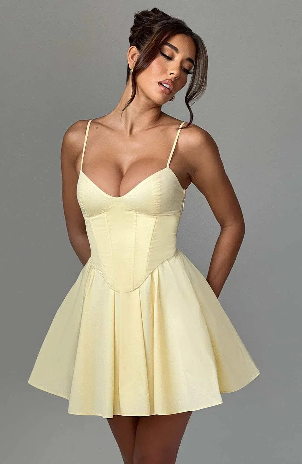 Analeigh Mini Dress - Lemon - Image 4