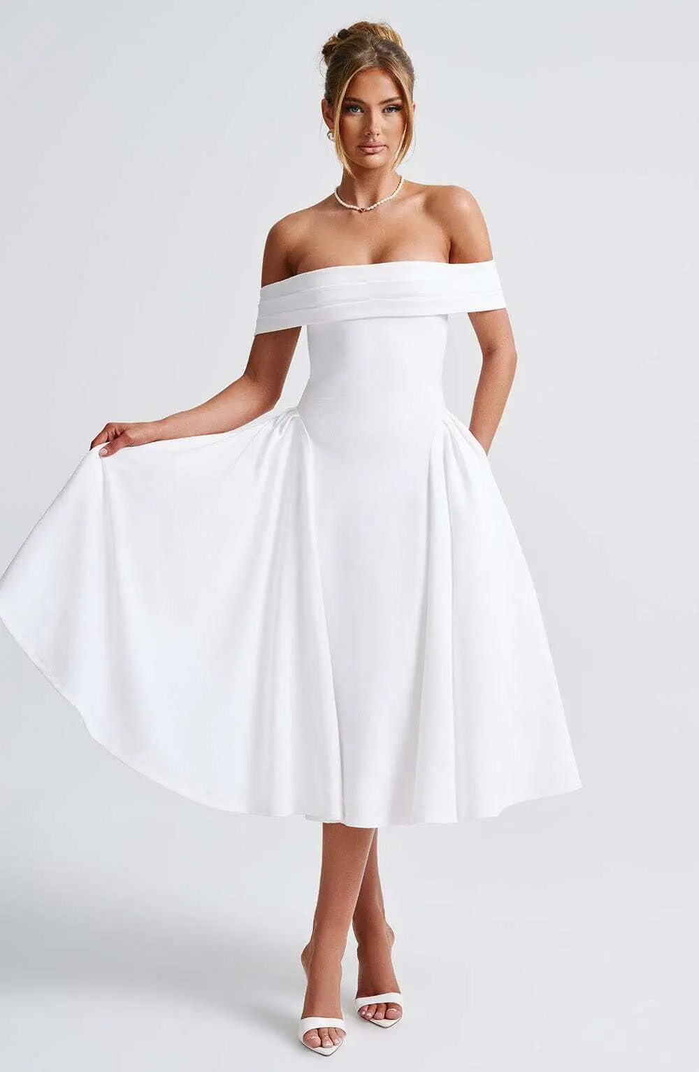 Miranda Midi Dress - Ivory - Image 11