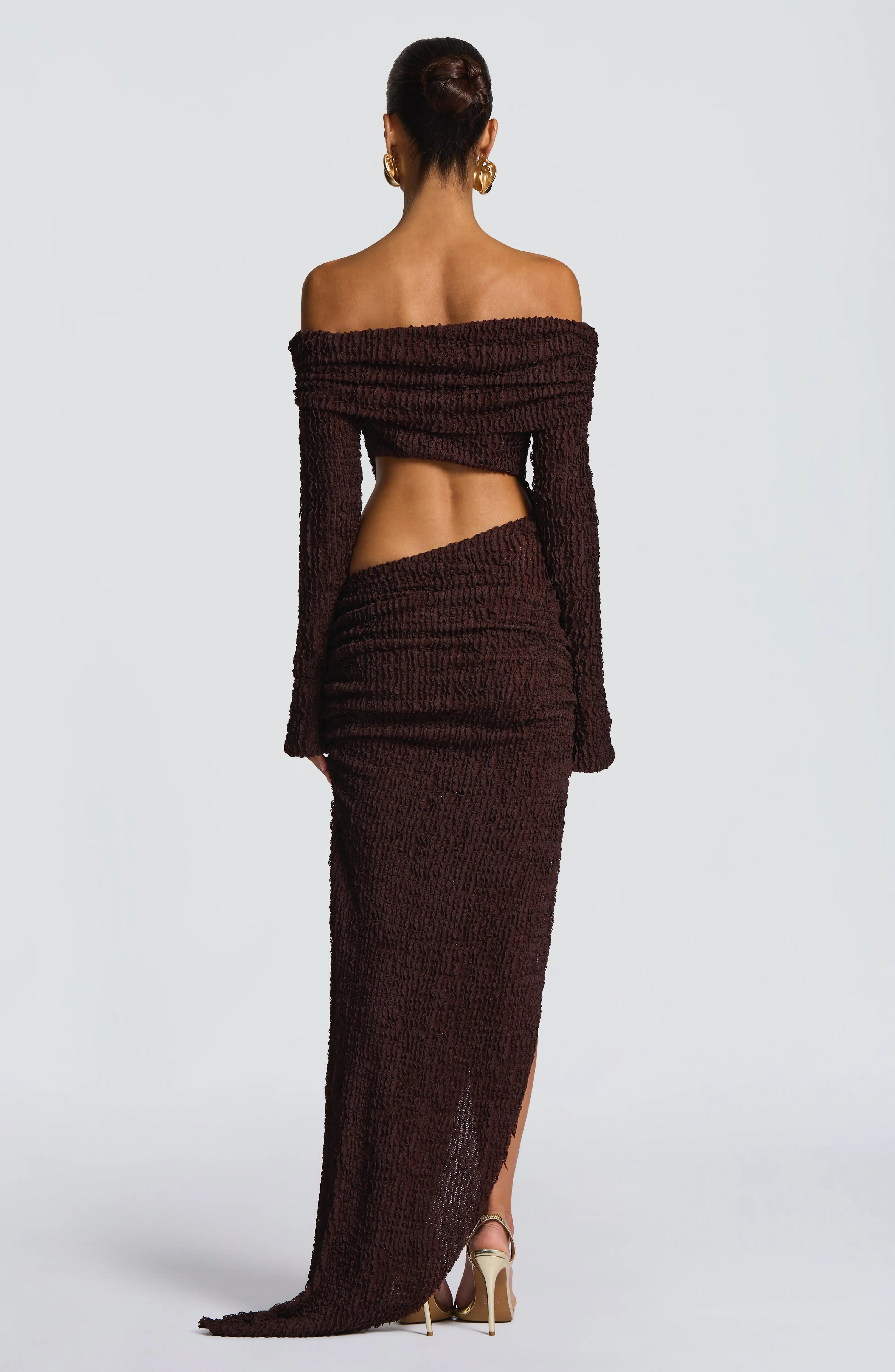 Adelphia Midi Dress - Plum Brown - Image 2