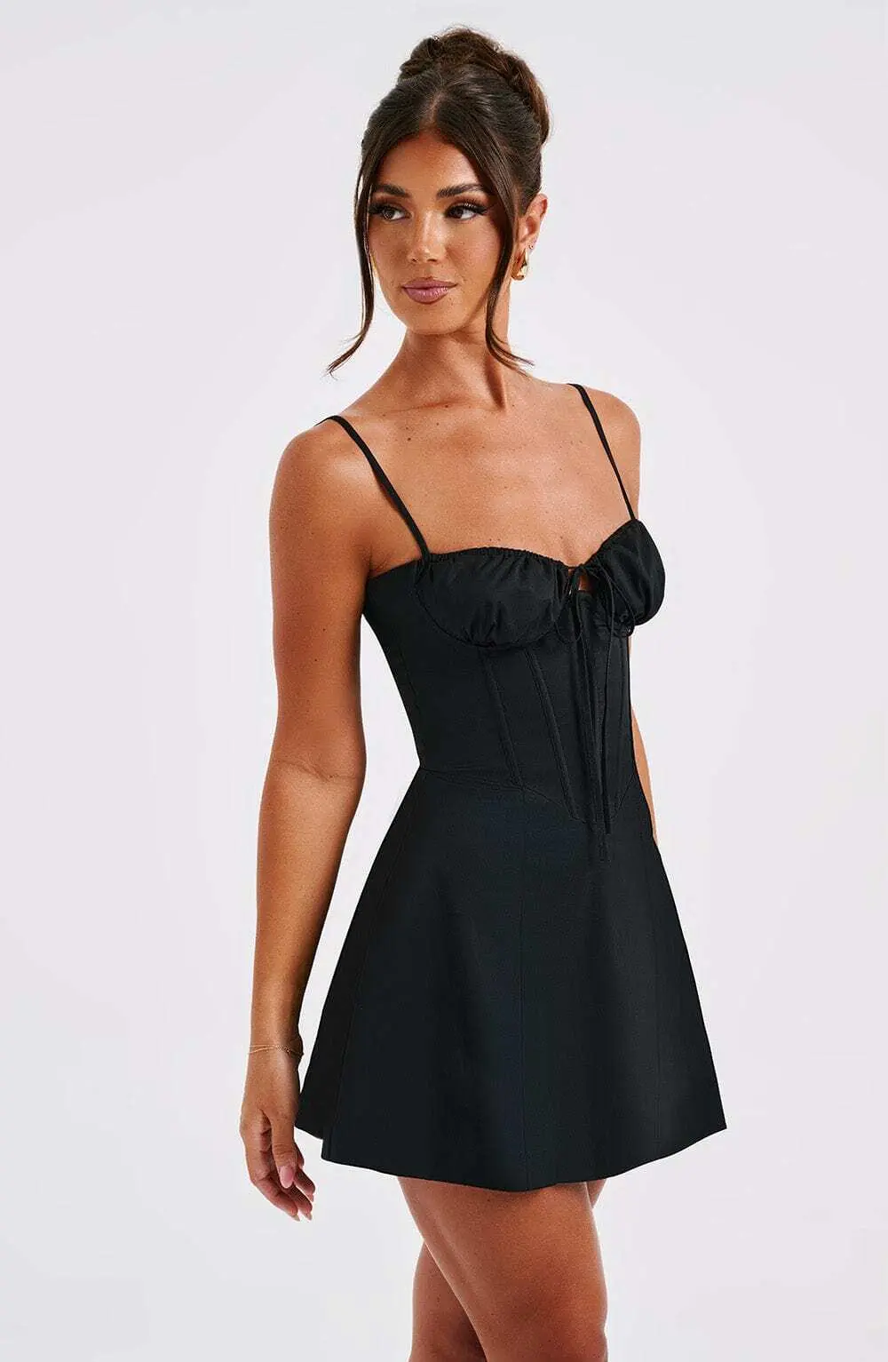 Lacey Mini Dress - Black - Image 5