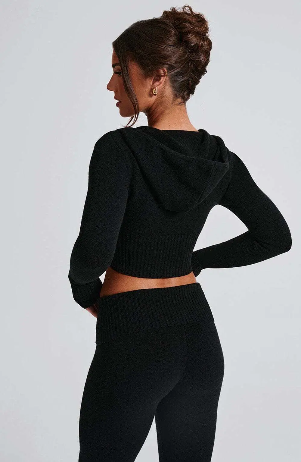 Portia Knit Hoodie - Black - Image 10