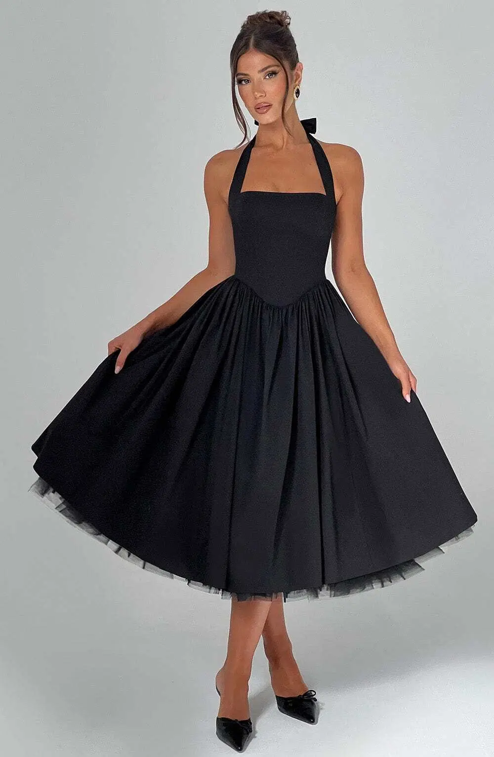 Cressida Midi Dress - Black - Image 10