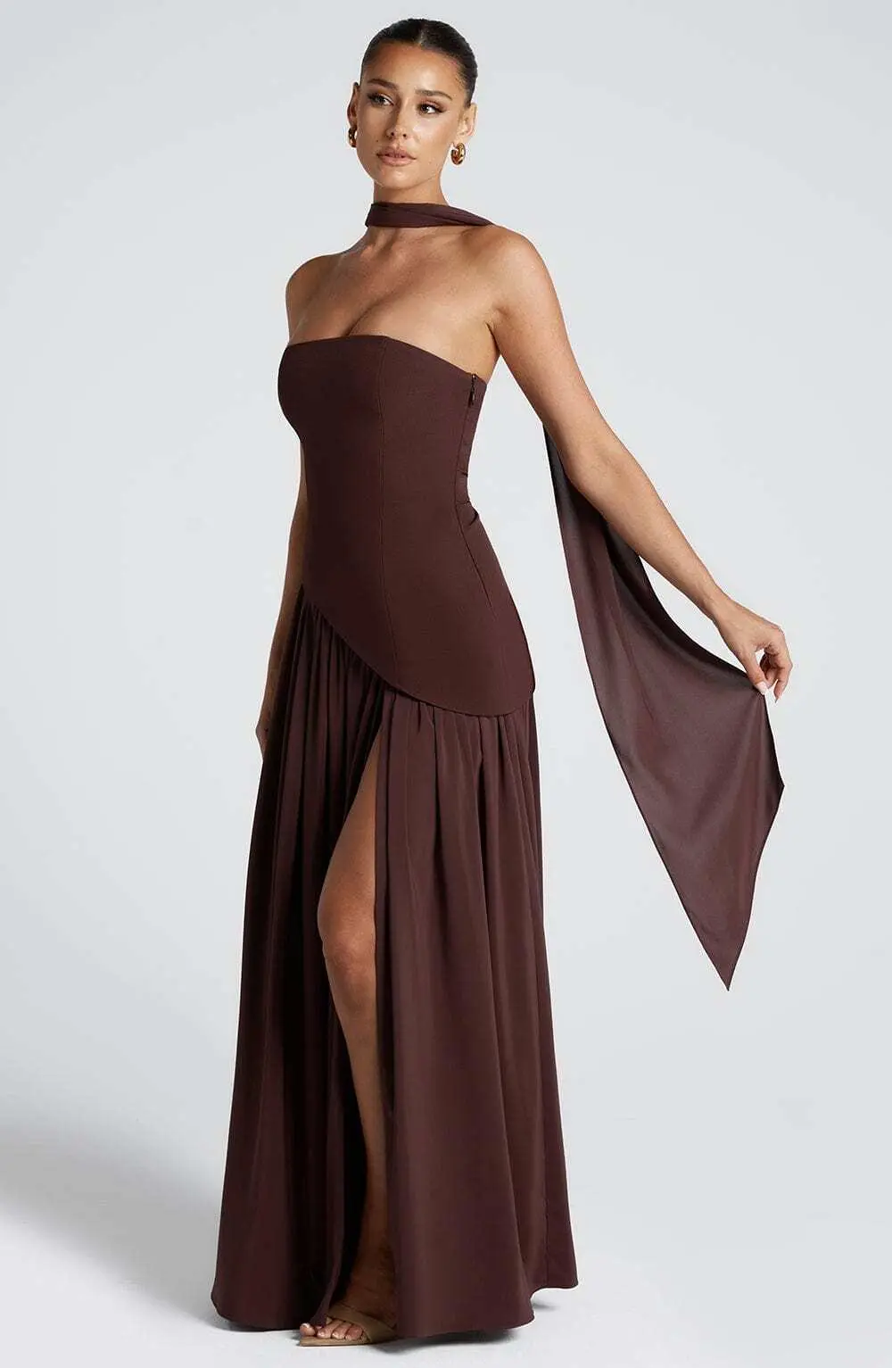 Maliyah Maxi Dress - Plum Brown - Image 2