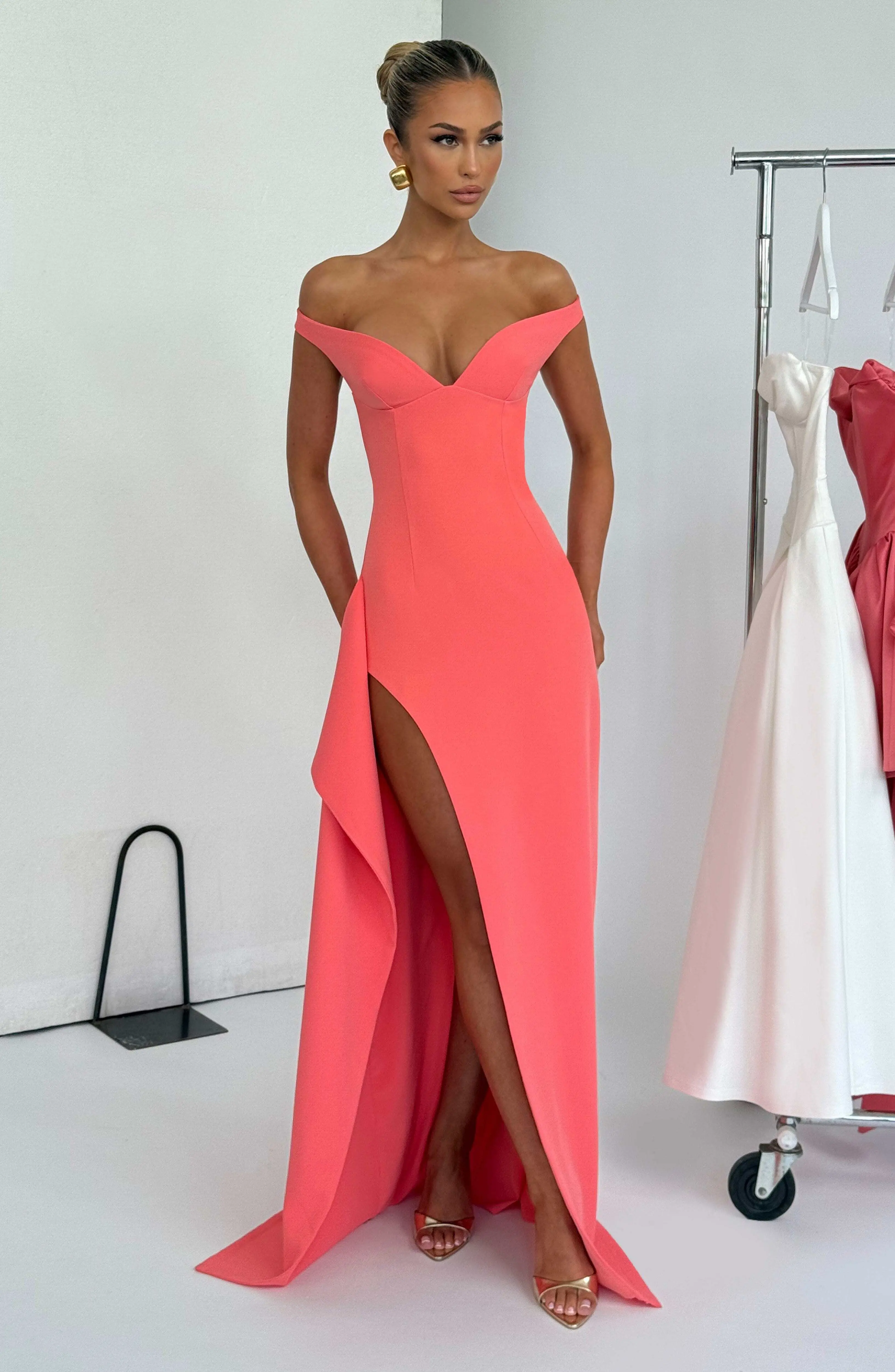 Khalesia Maxi Dress - Coral Pink - Image 4