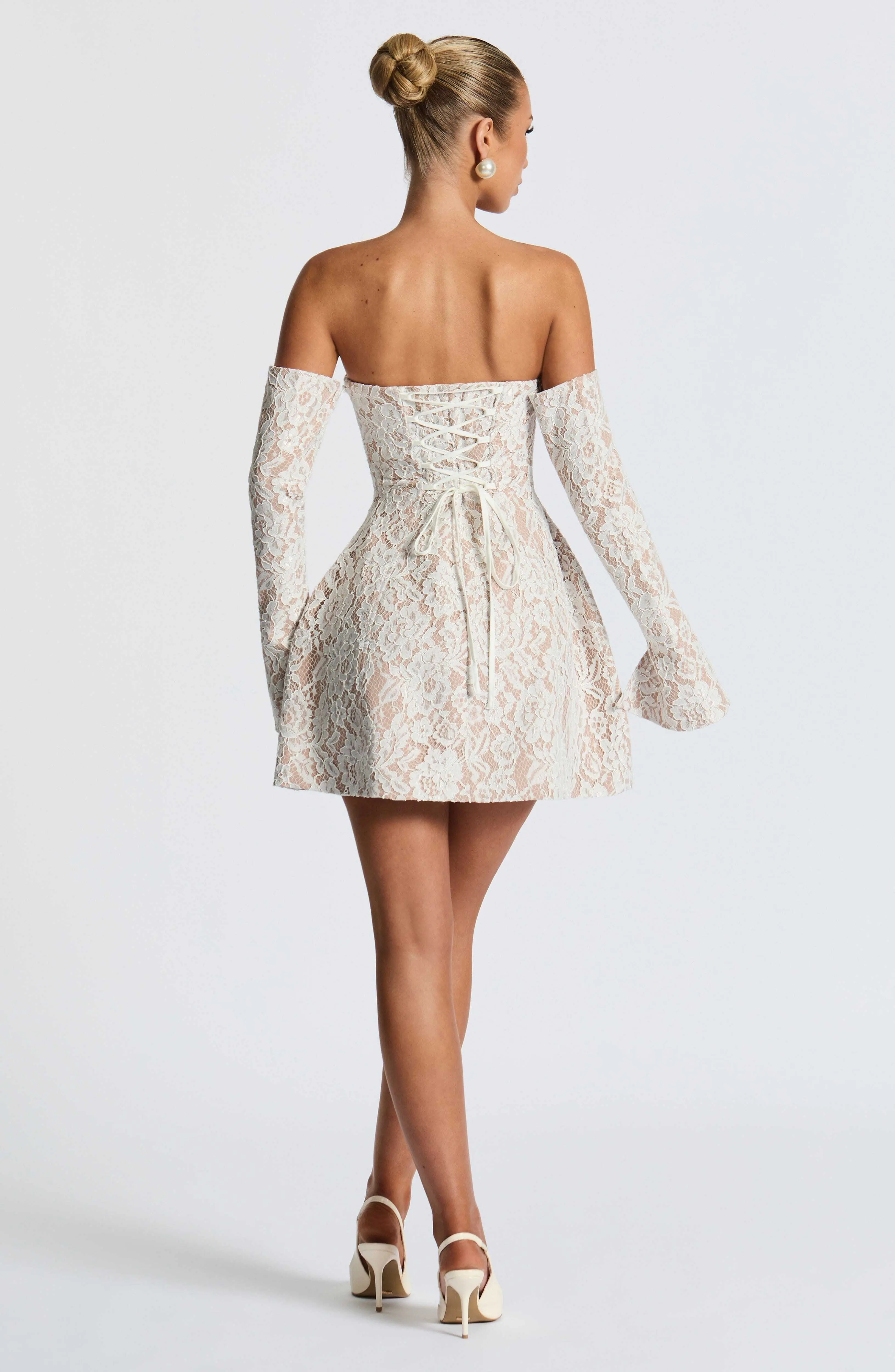 Salone Mini Dress - Ivory - Image 3