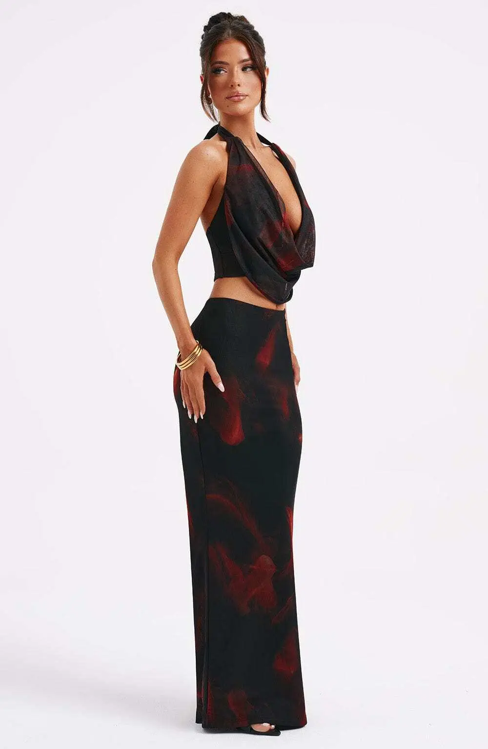 Chrishelle Maxi Skirt - Fire Print - Image 6
