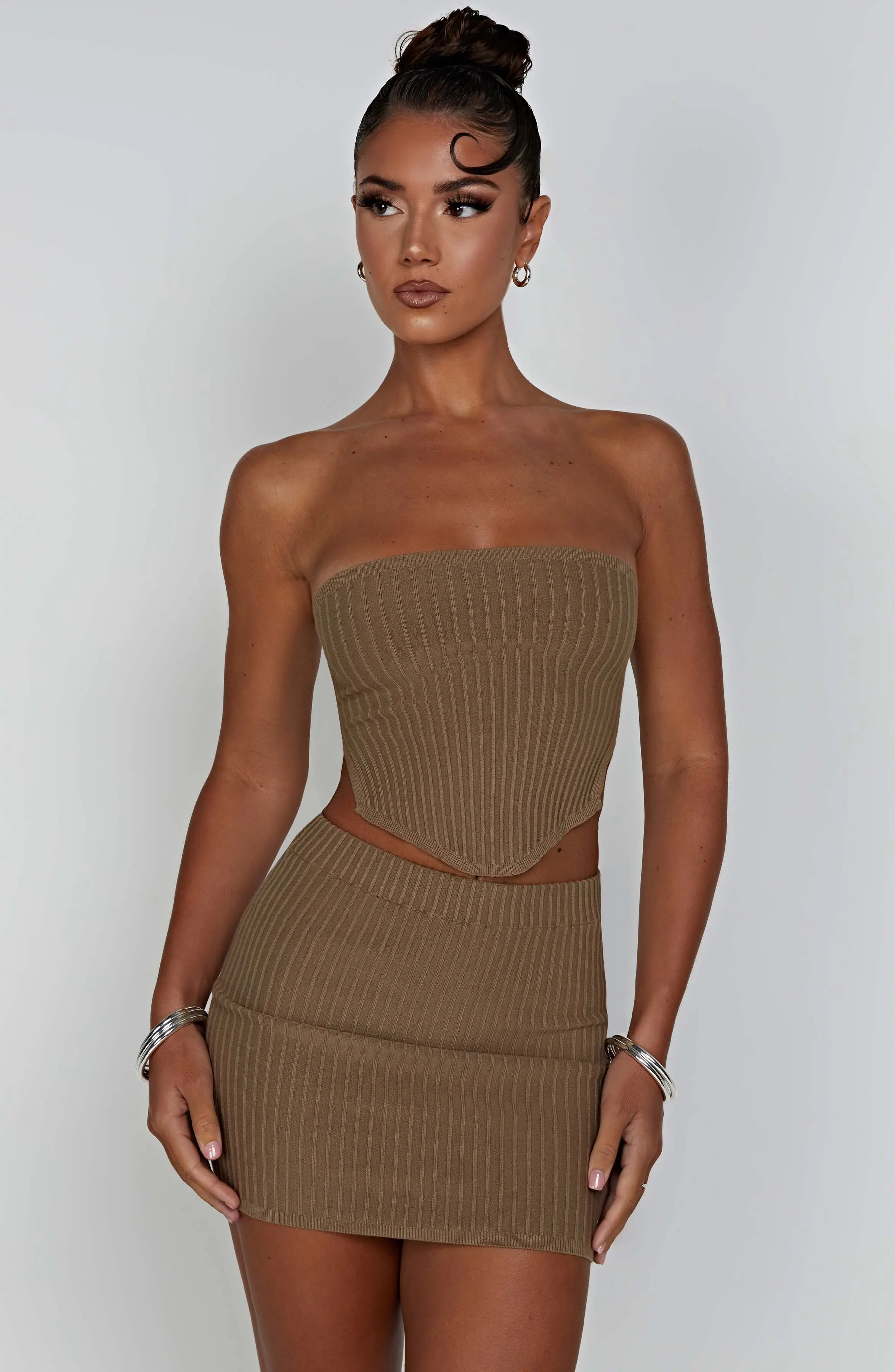 Jaz Mini Skirt - Mocha - Image 7