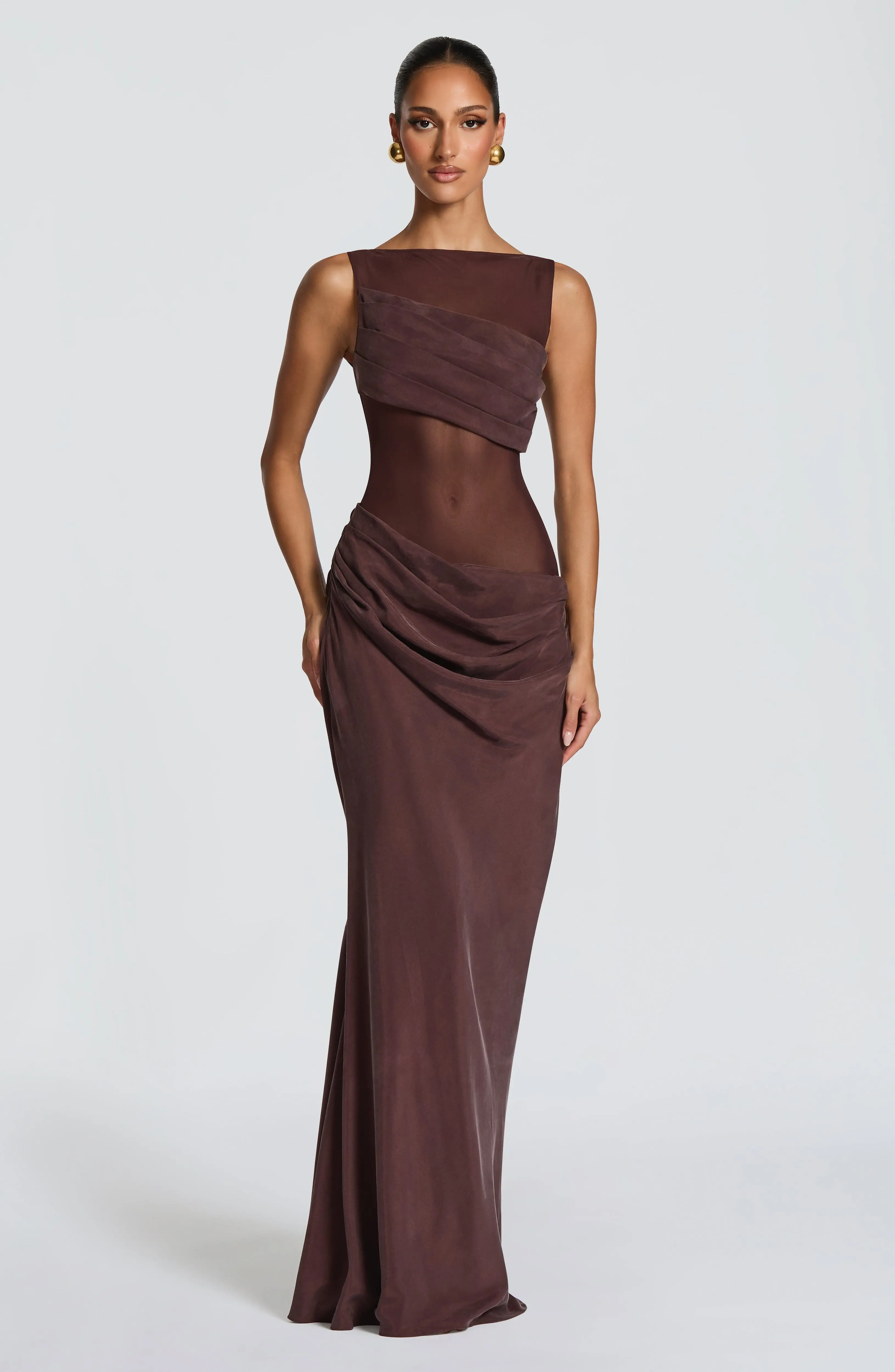 Gracelyn Maxi Dress - Plum Brown - Image 9