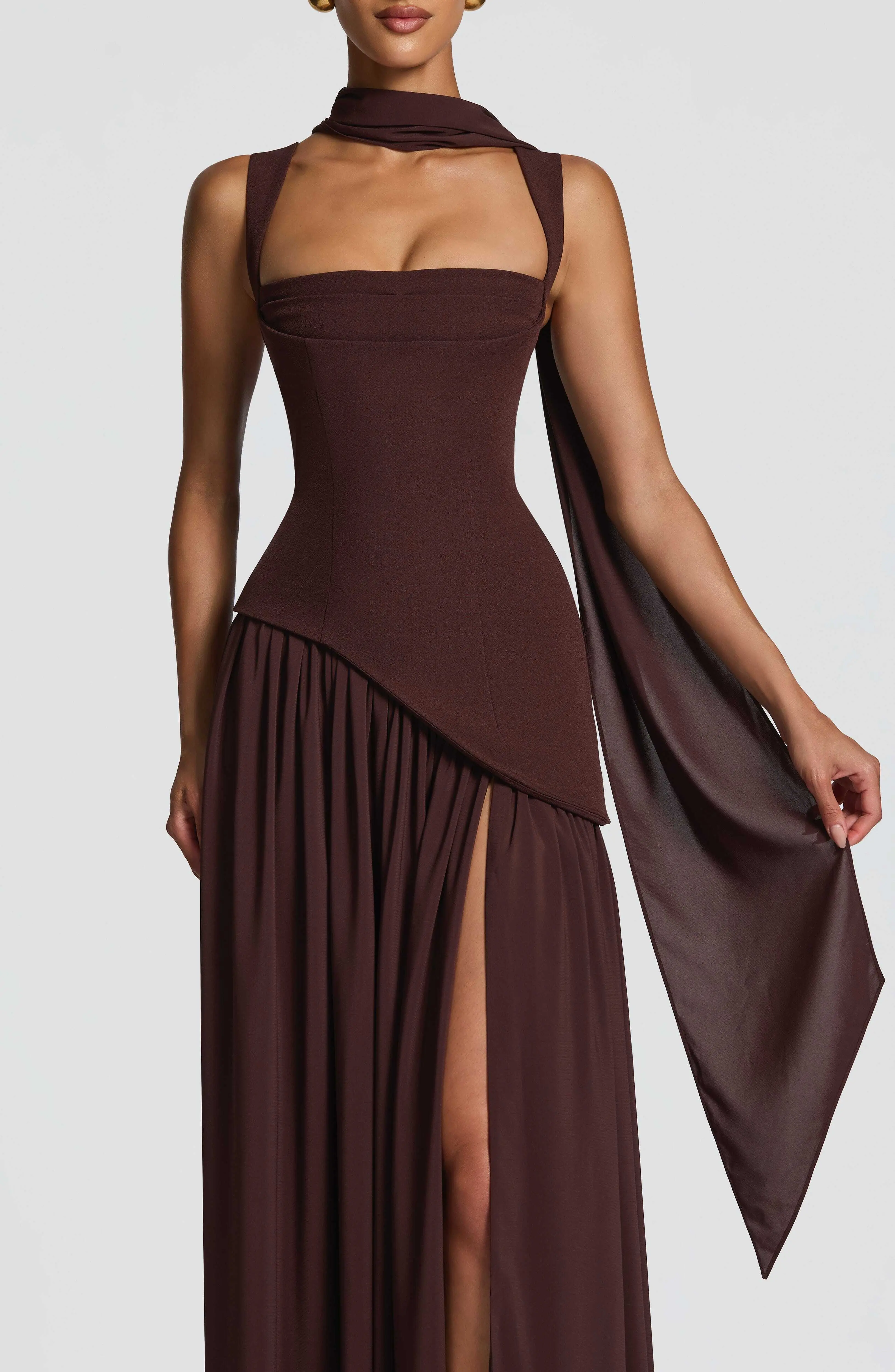 Tullulah Maxi Dress - Plum Brown - Image 6