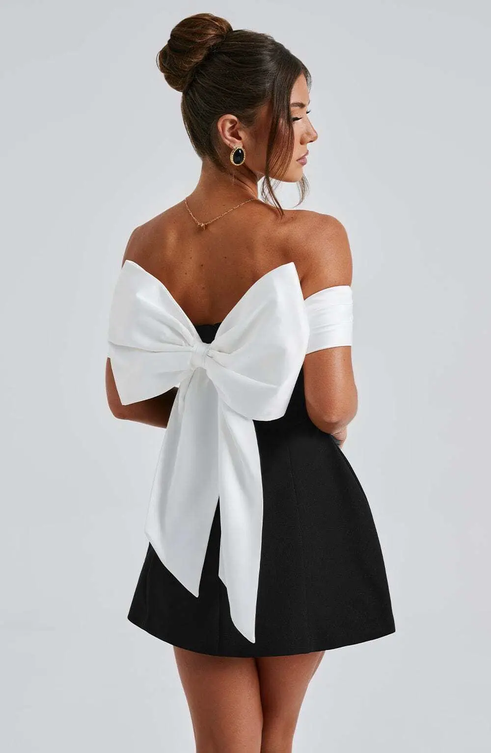 Delta Mini Dress - Black/White - Image 9