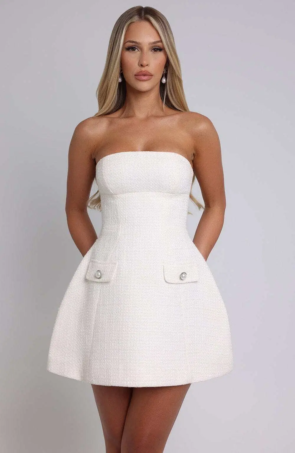 Lottie Mini Dress - Ivory - Image 7