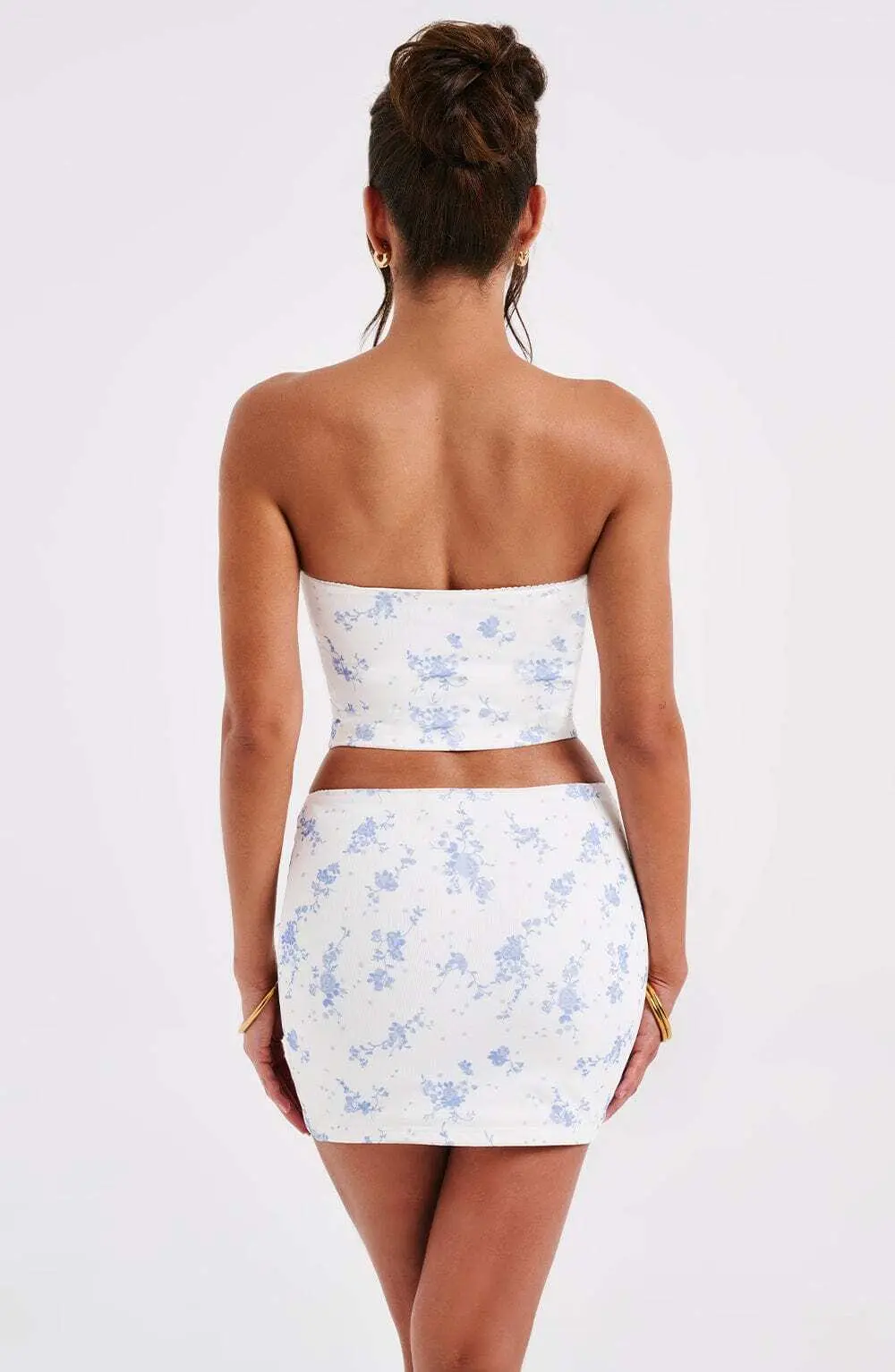 Esmeralda Mini Skirt - Blue Ditsy Print - Image 2