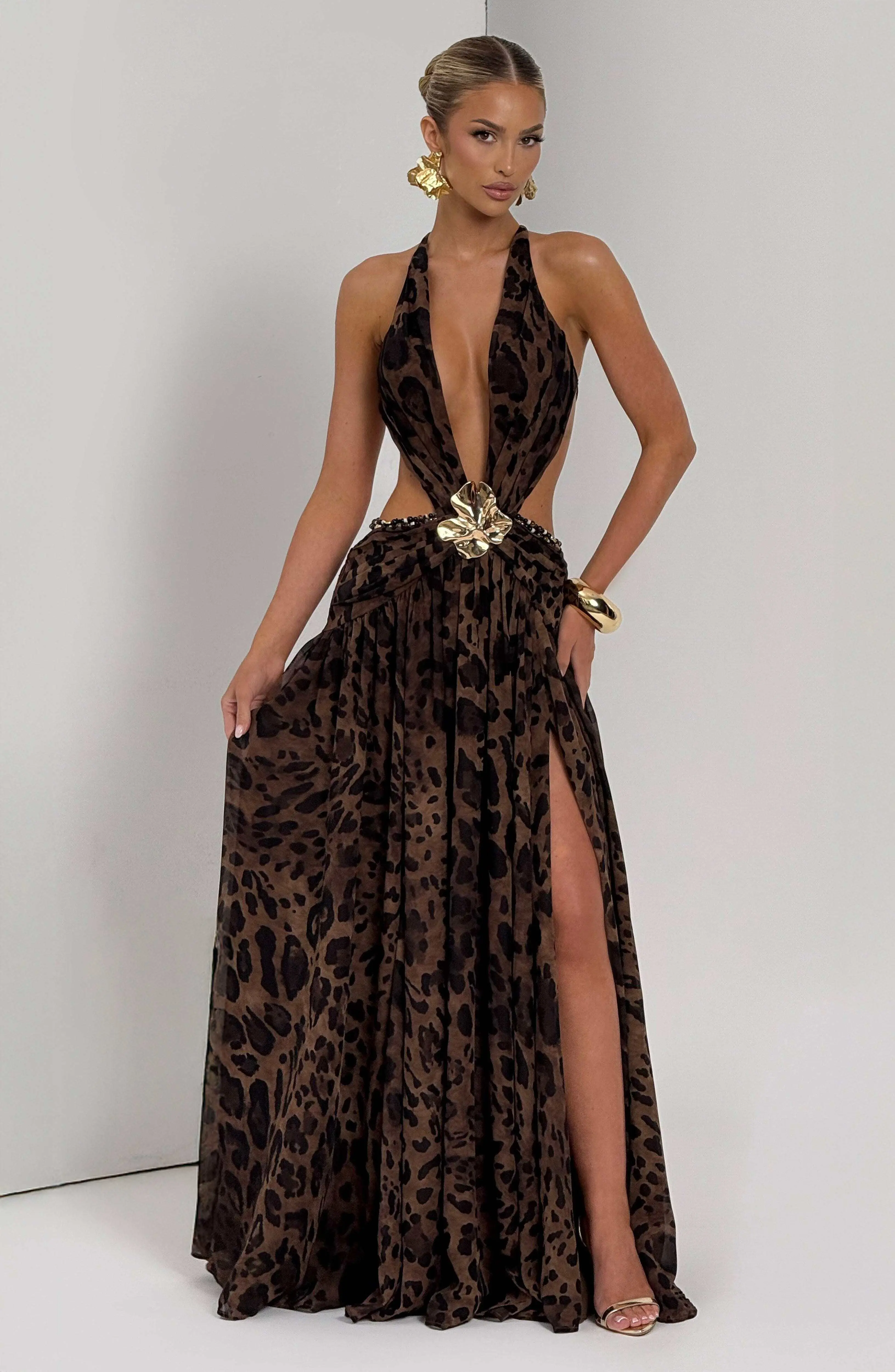 Indianna Maxi Dress - Leopard Print - Image 11