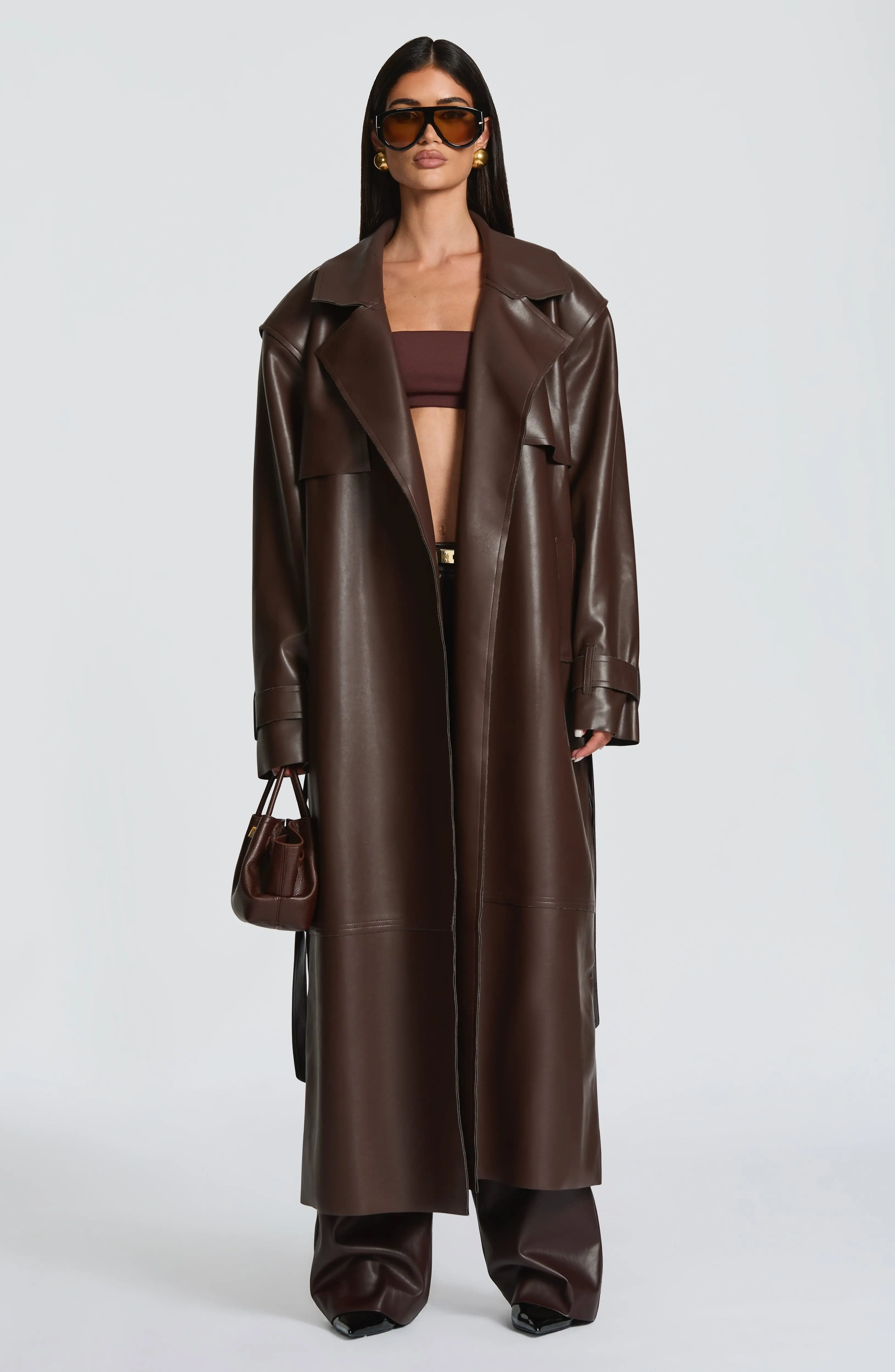 Bridget Trench Coat - Plum Brown - Image 8