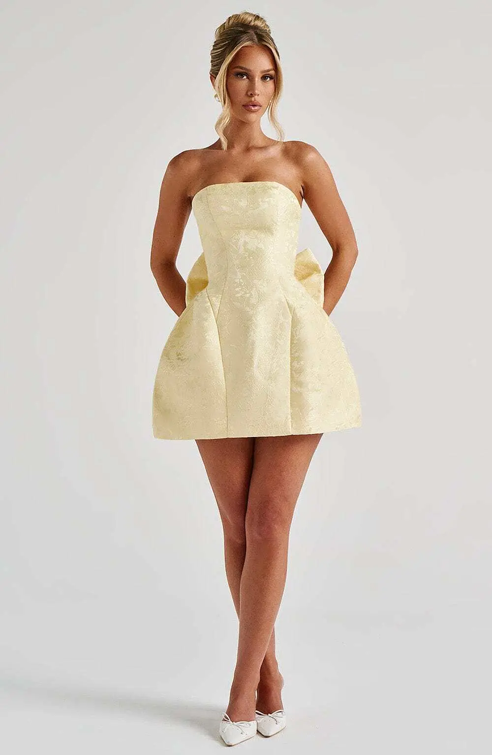 Elenora Mini Dress - Lemon - Image 9