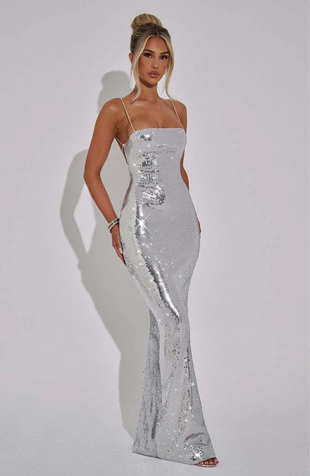 Atari Maxi Dress - Silver - Image 11