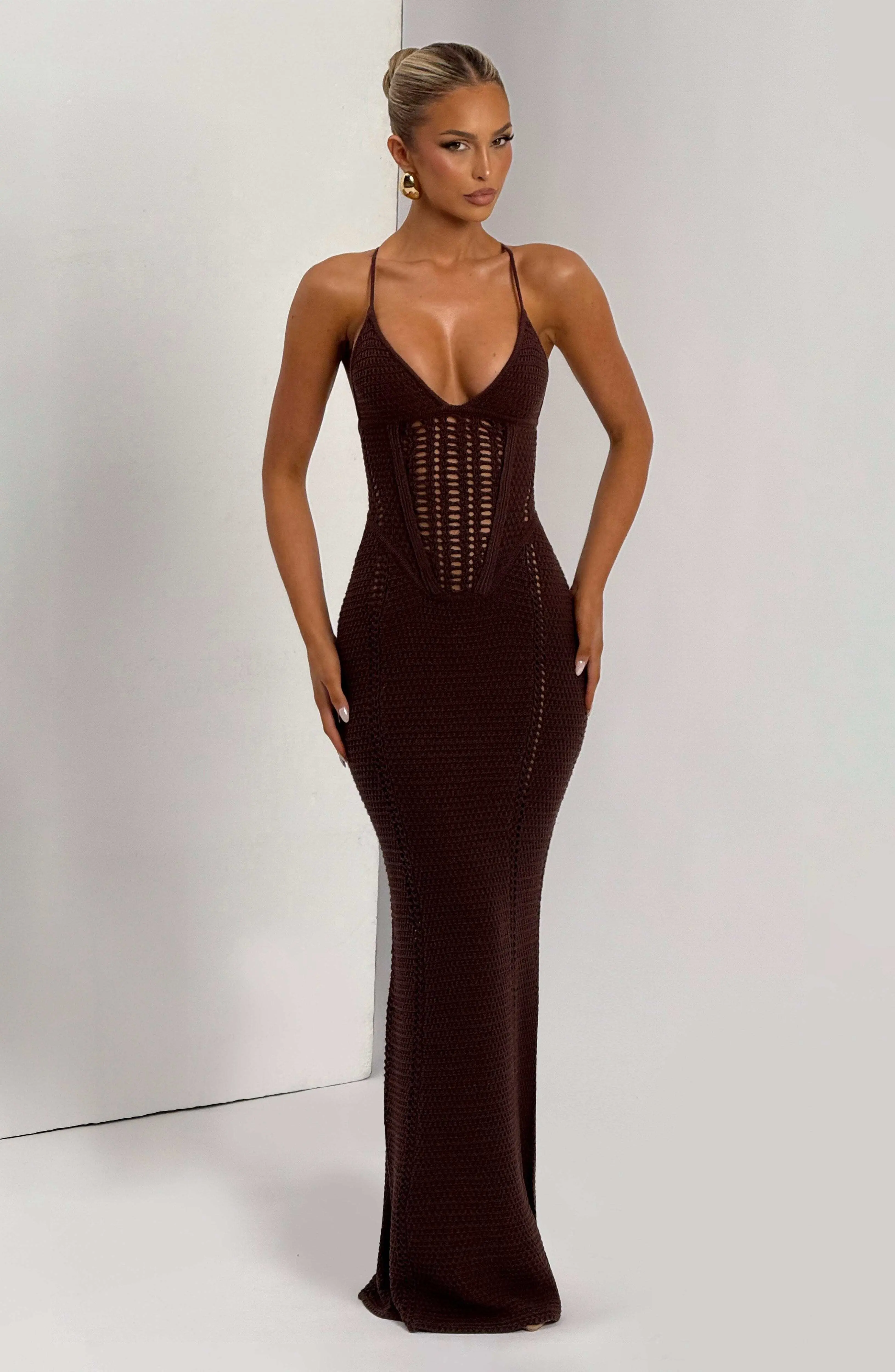 Xanthe Maxi Dress - Plum Brown - Image 6