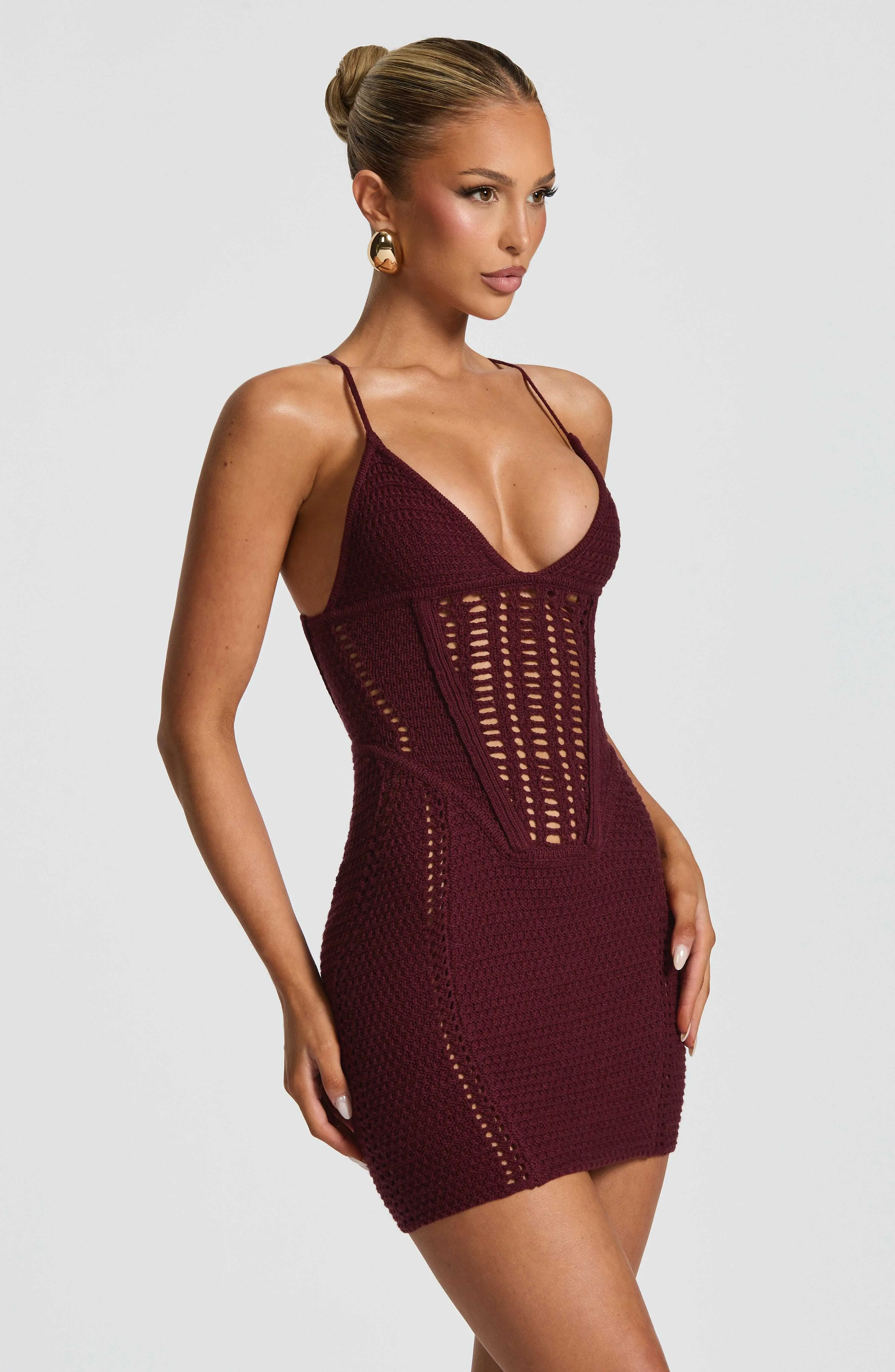 Xanthe Mini Dress - Cherry Lacquer - Image 3