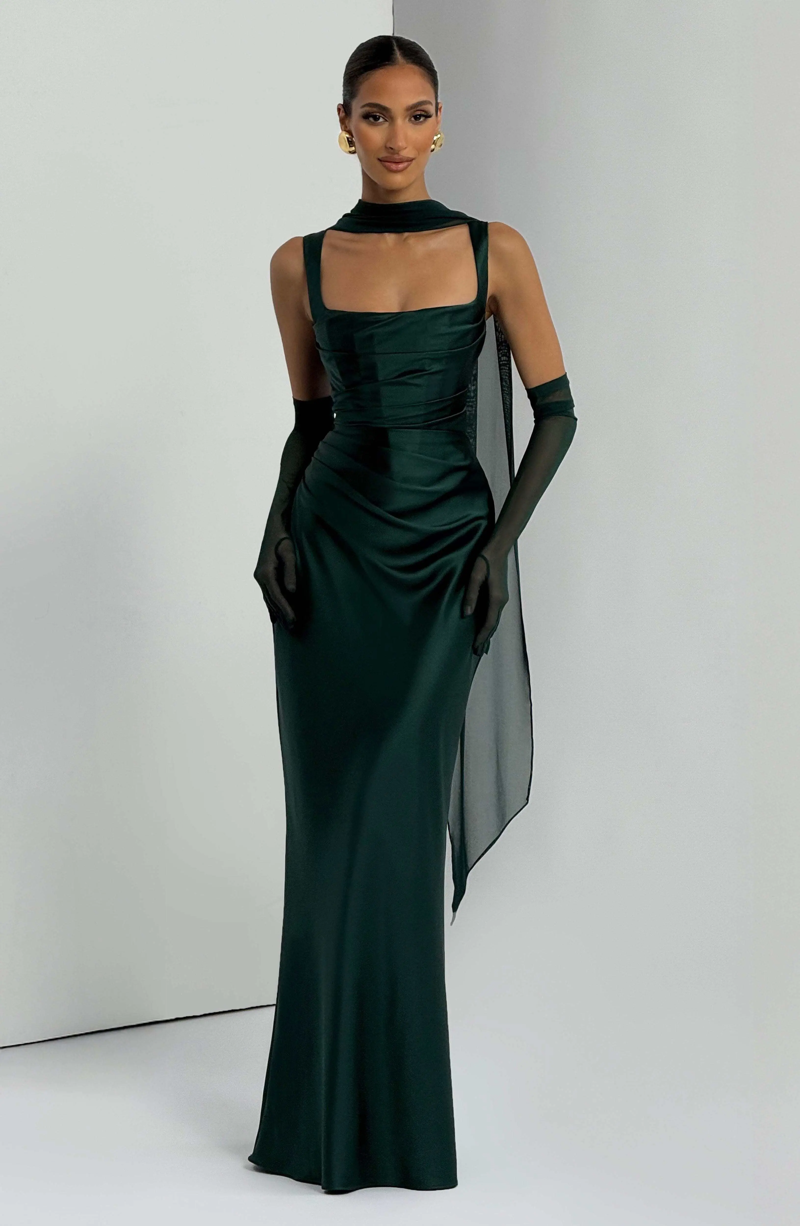 Calanthe Maxi Dress - Emerald - Image 9