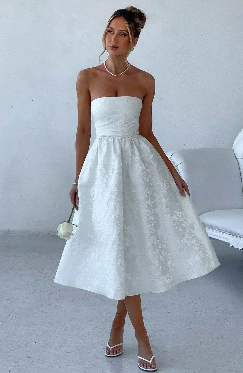 Saoirse Midi Dress - Ivory - Image 4
