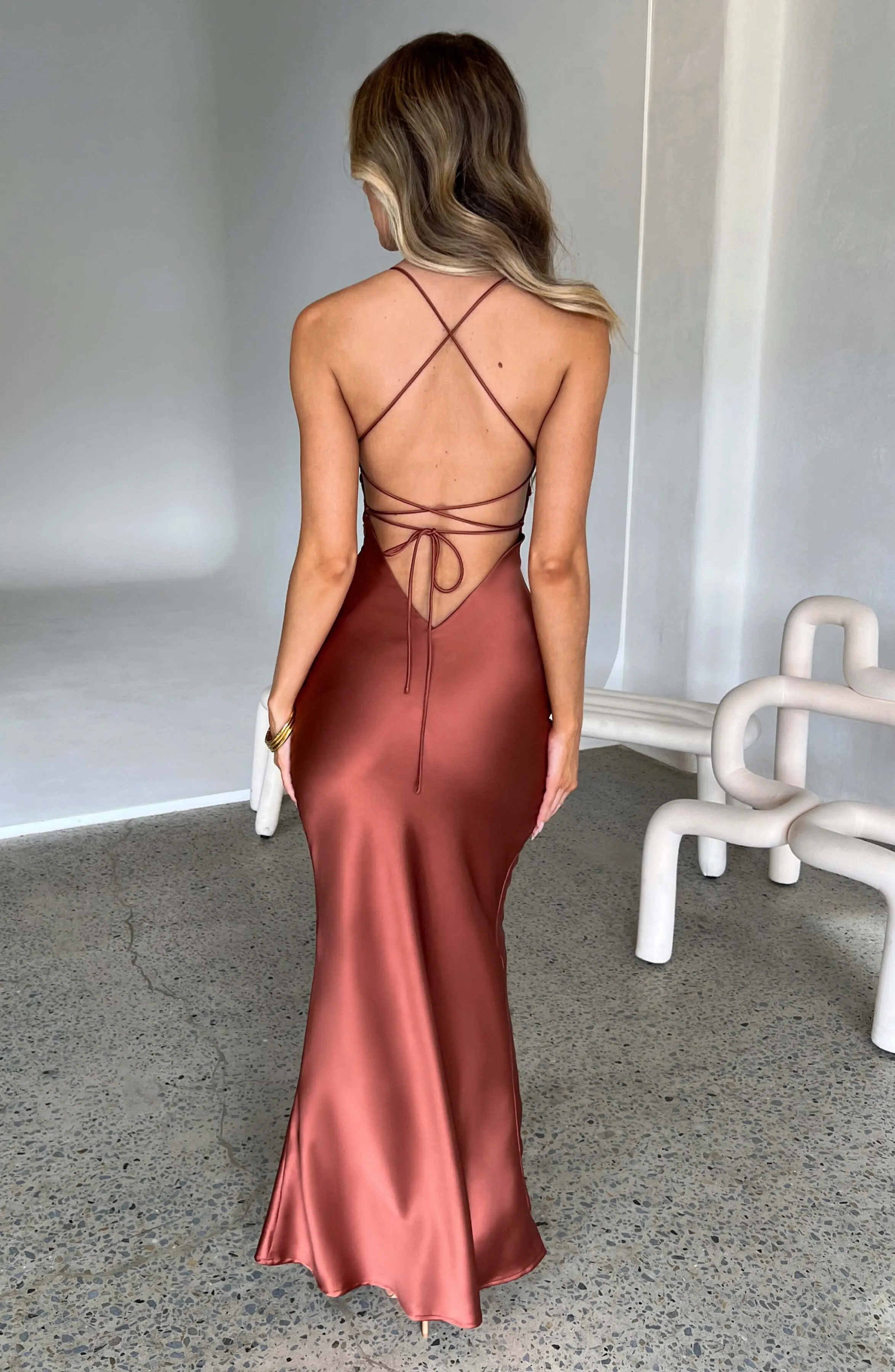Malika Maxi Dress - Rust - Image 2