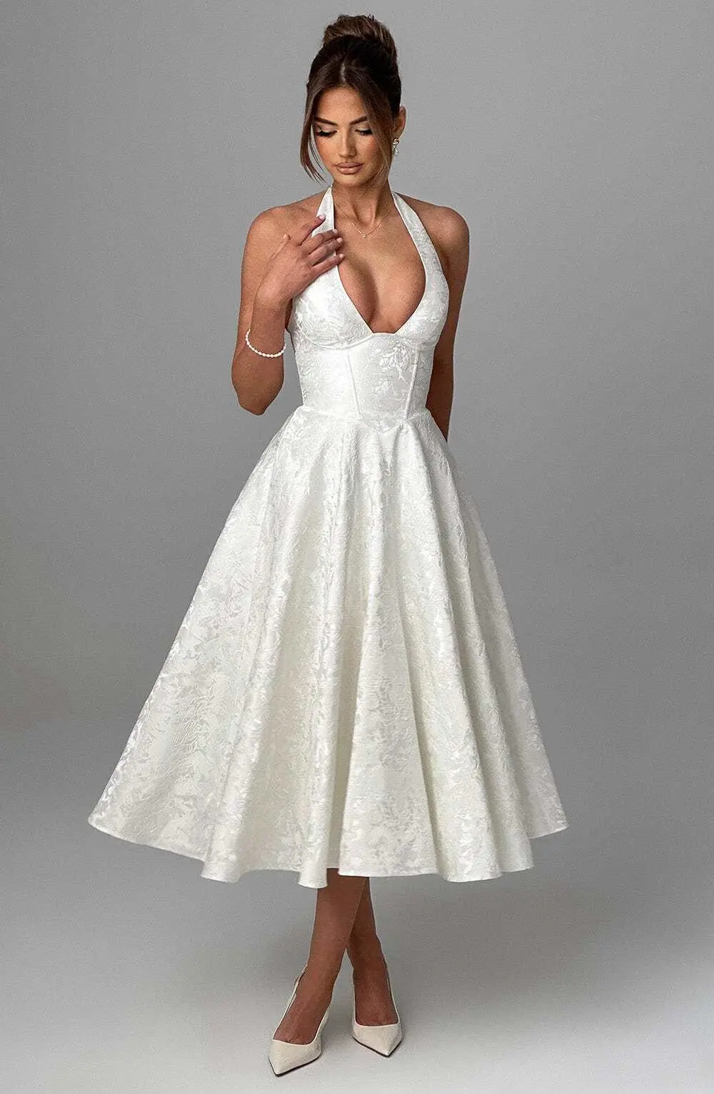 Effie Midi Dress - Ivory - Image 10