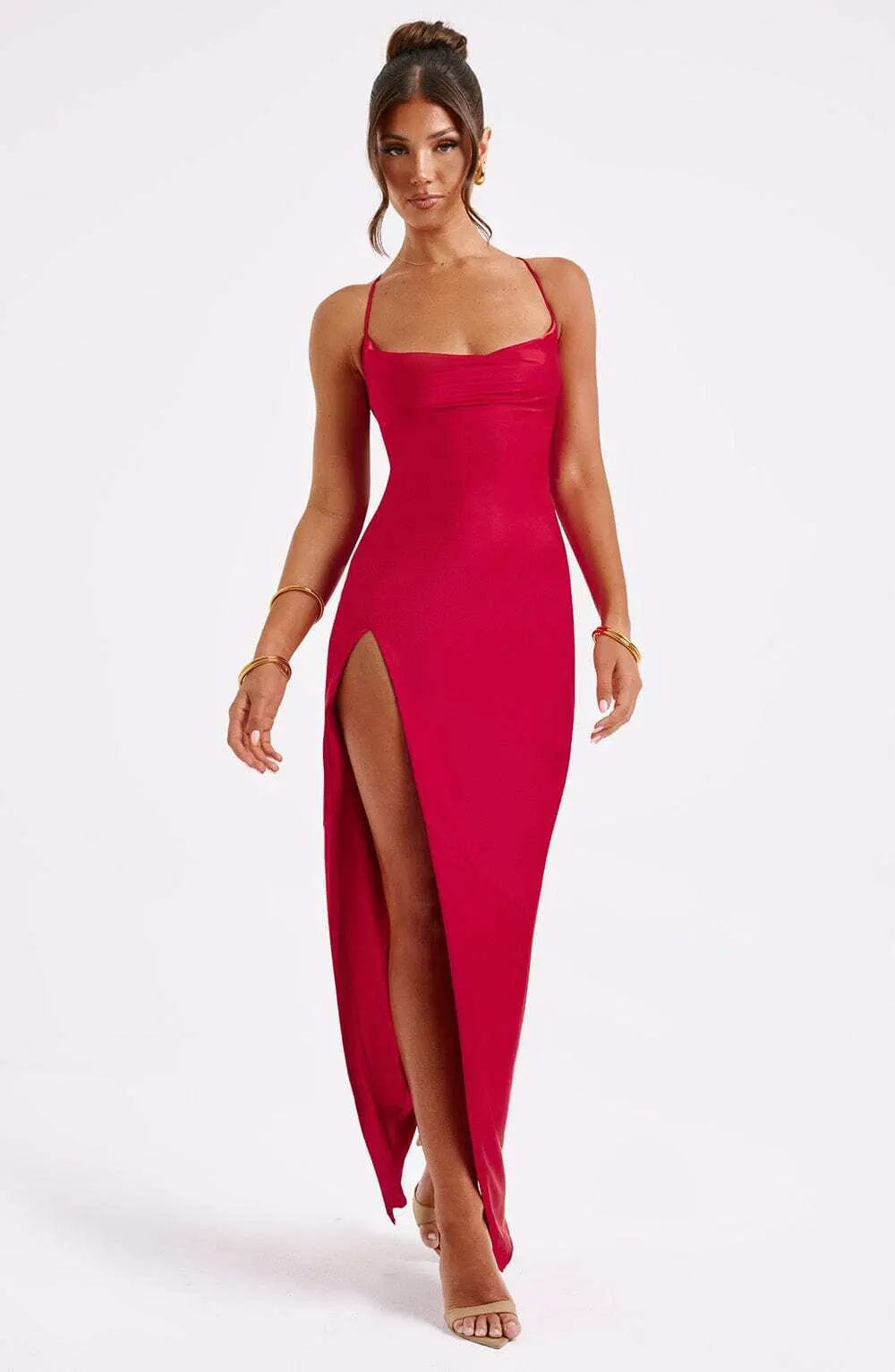 Misha Maxi Dress - Red - Image 4