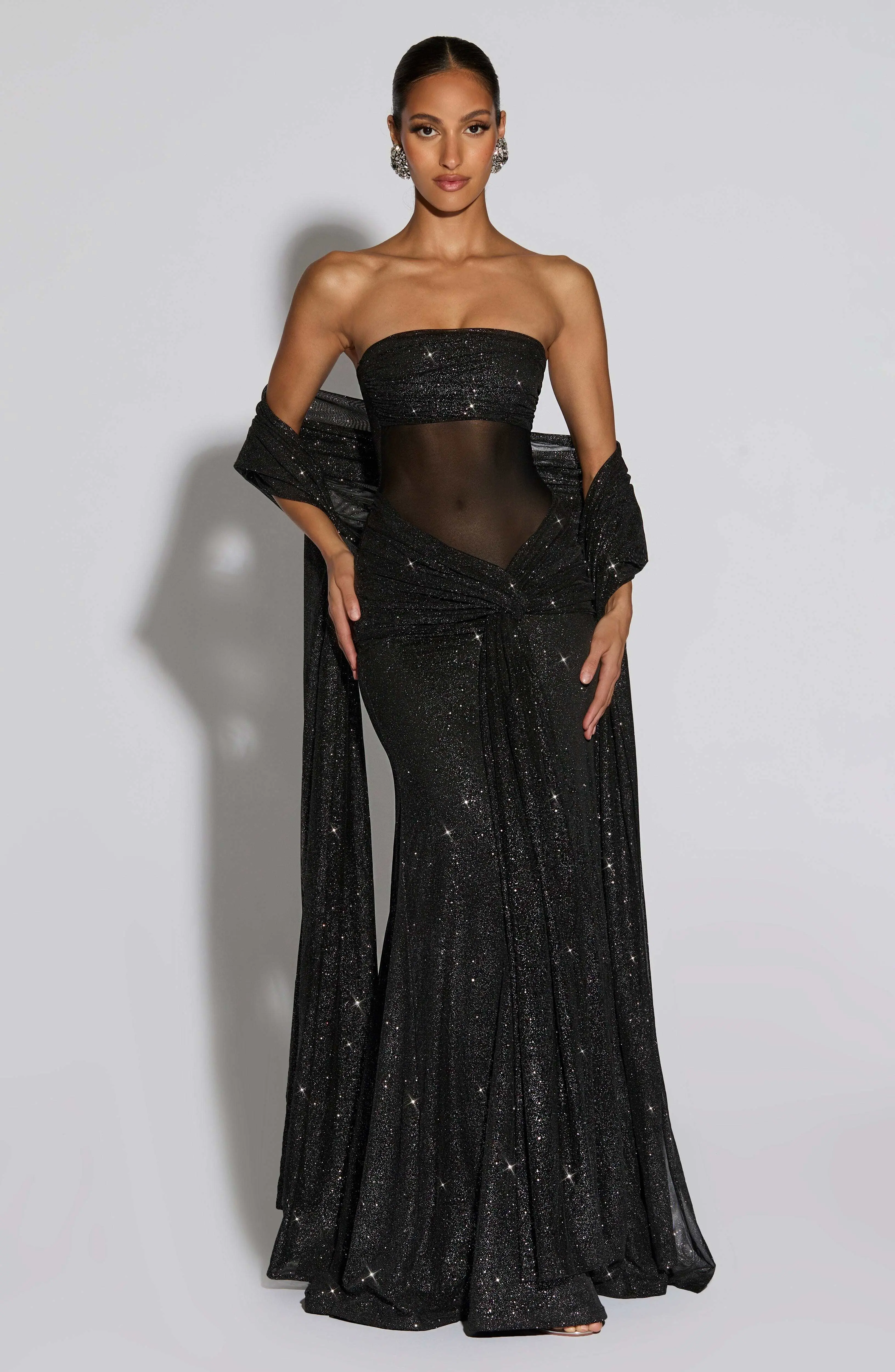 Paula Maxi Dress - Black Sparkle - Image 2
