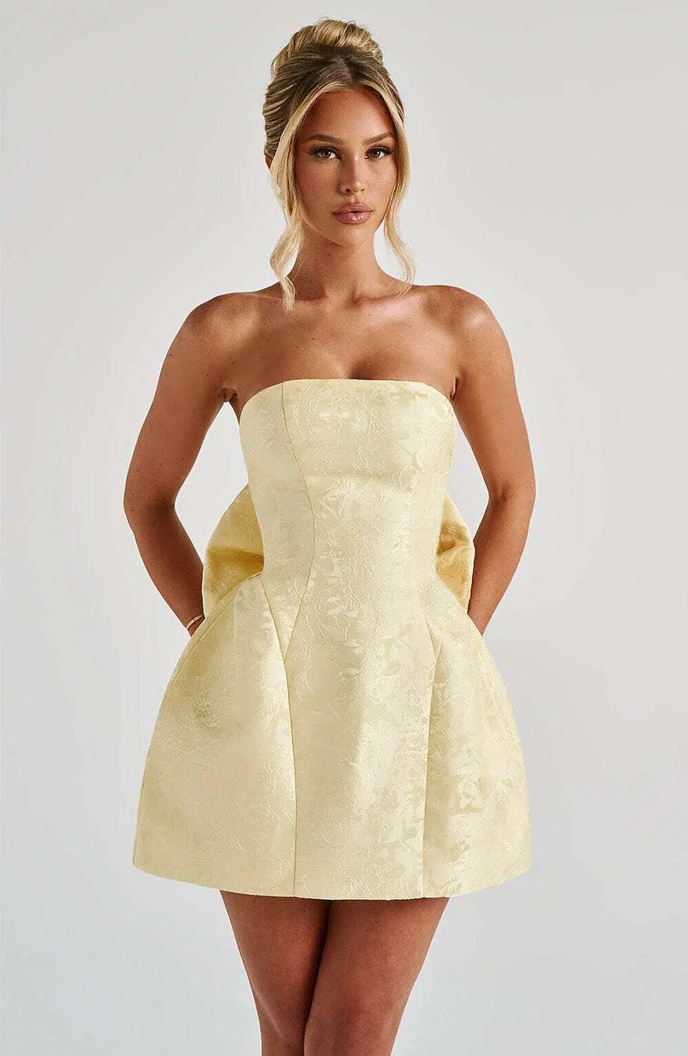 Elenora Mini Dress - Lemon - Image 10