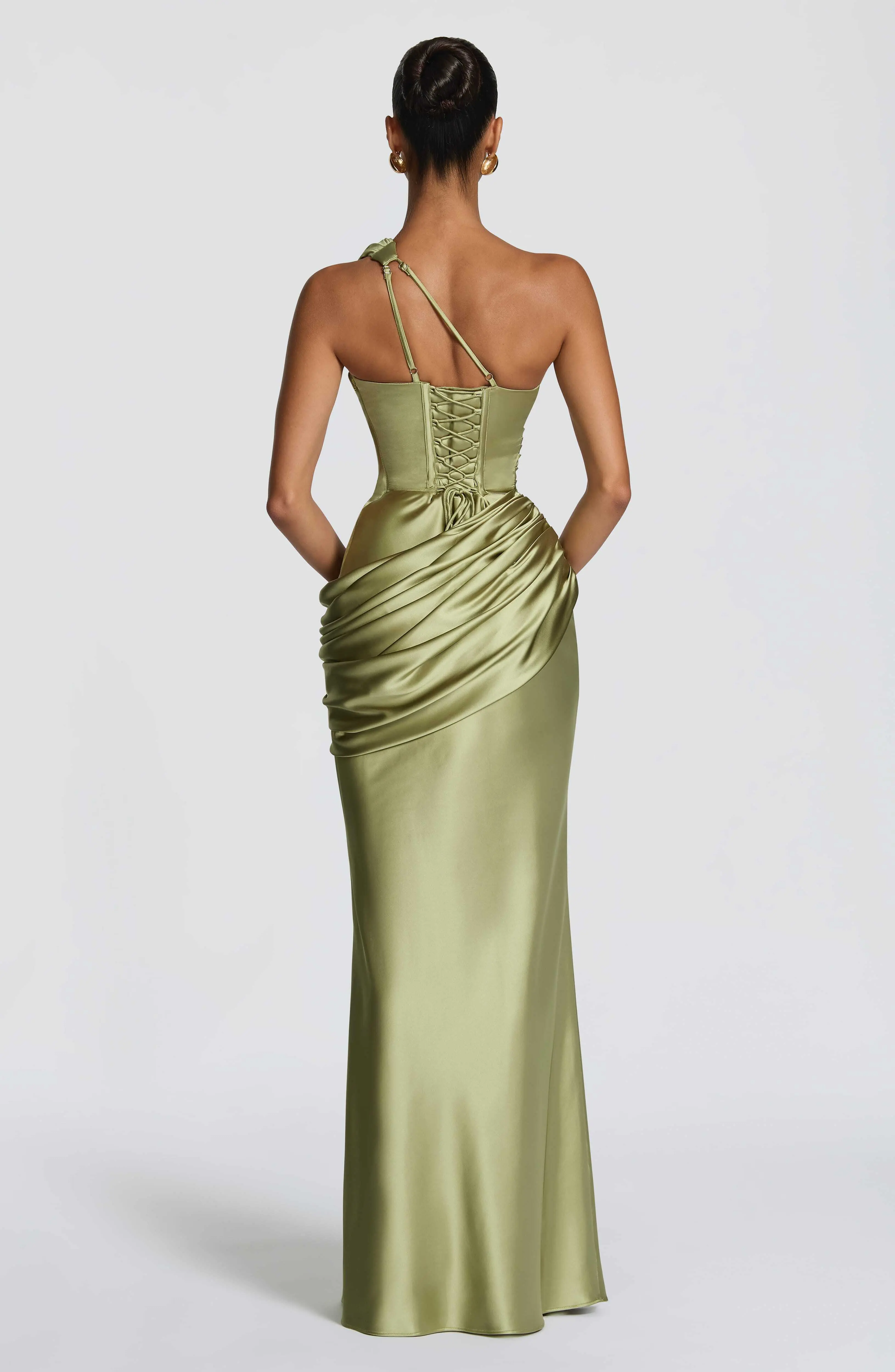Emina Maxi Dress - Light Olive - Image 2